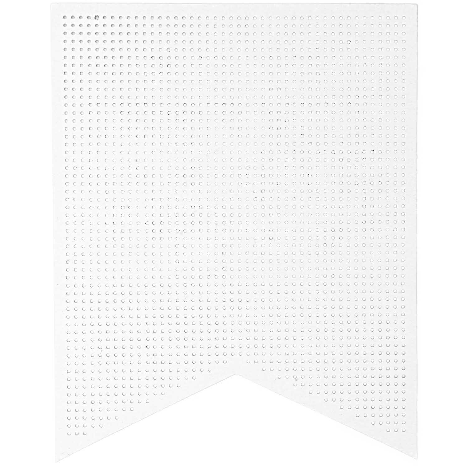 Paper Poetry Stickkarton Girlande Fähnchen, 10 Stück, von Rico Design. Weiße Fähnchen mit Lochmuster, ideal für kreative Dekorationen.