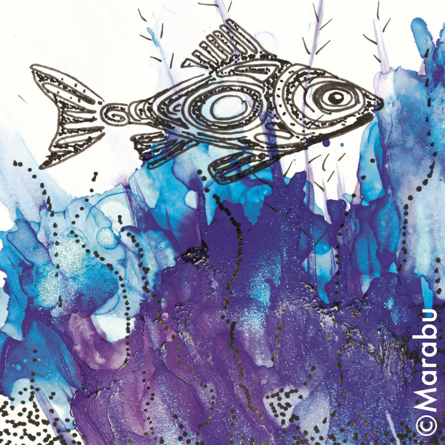 Alcohol Ink Set Underwater von Marabu 