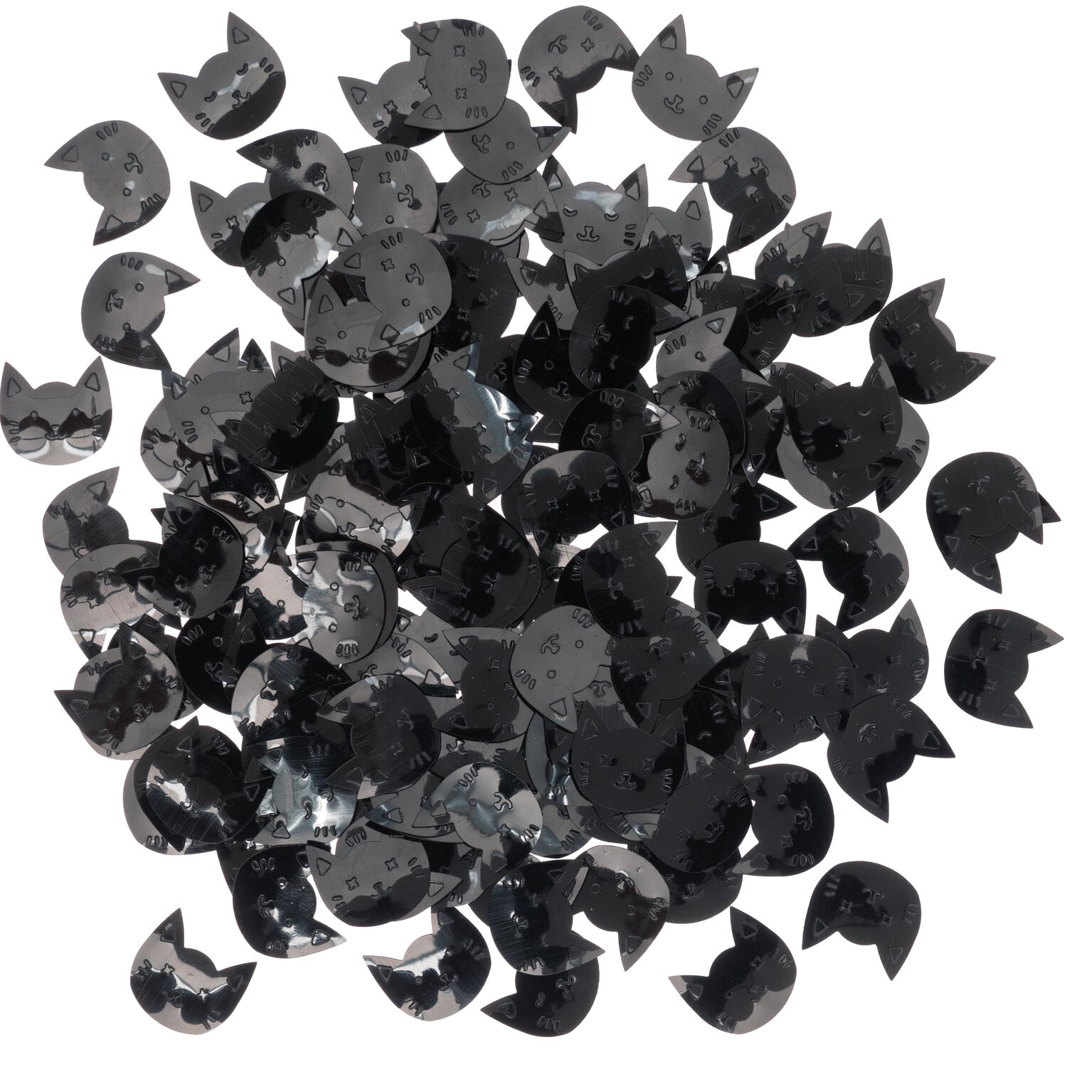 Flitterstreu Katzen Mix schwarz 200 Stück: Schwarze Katzenkonfetti von Rico Design, ideal für Dekorationen und Bastelprojekte.