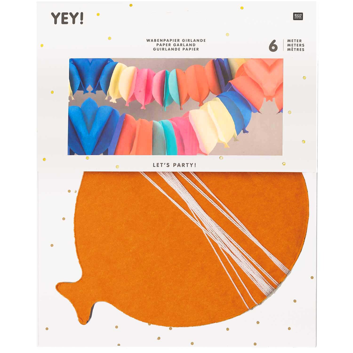 Wabenpapier Girlande Luftballons 6m von Rico Design