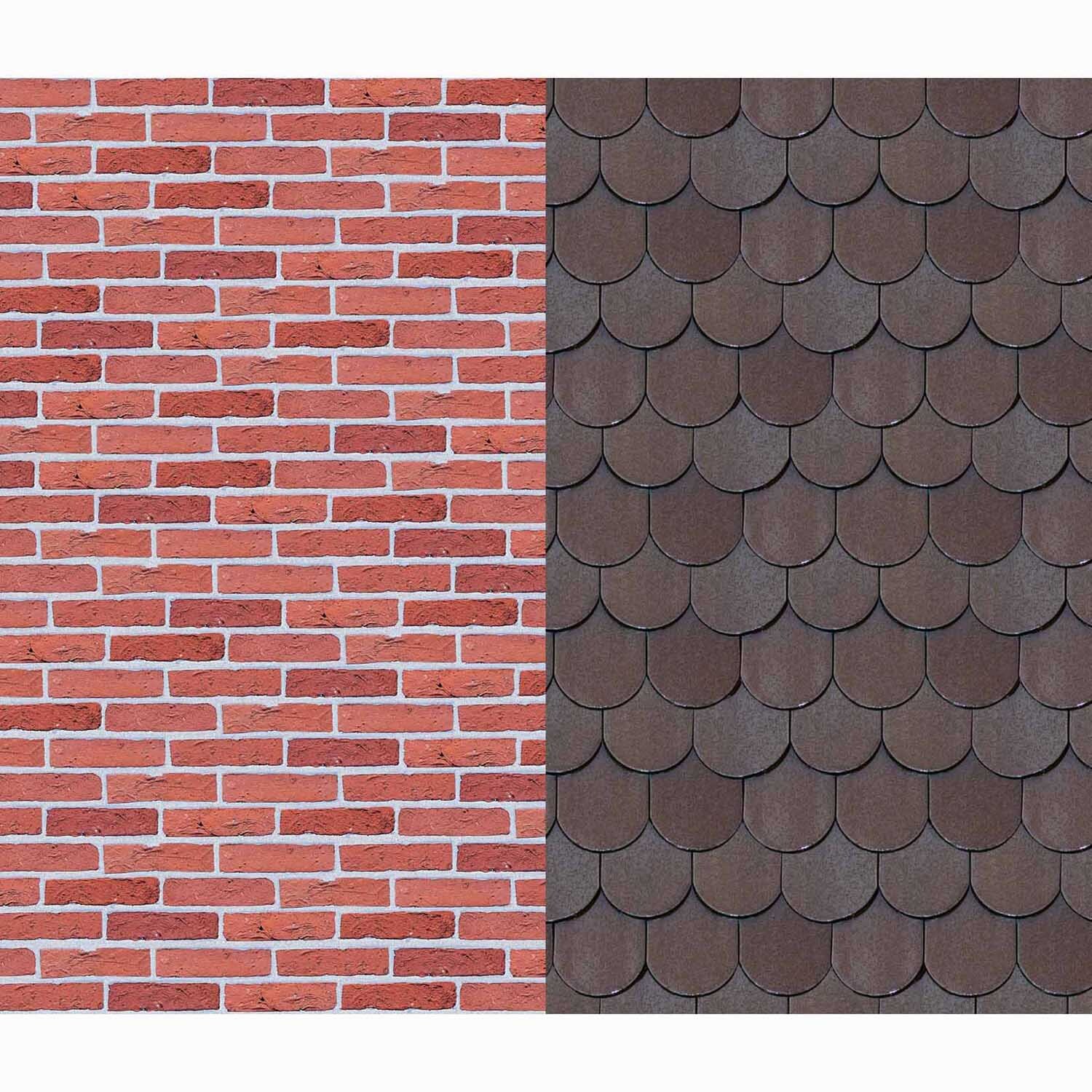 Fotokarton Klinker-Dachziegel 50x70cm 300g/m² von MarpaJansen 