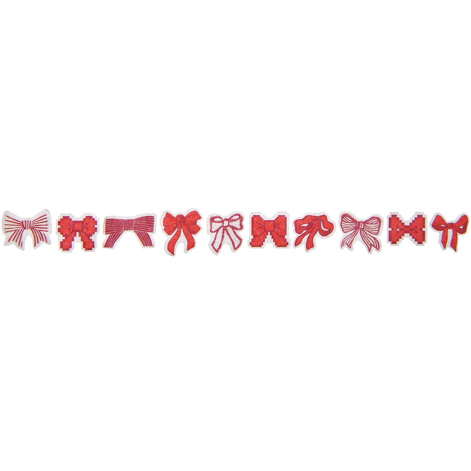 Paper Poetry Washi Sticker Schleifen, 200 Stück, zeigen rote Schleifen in verschiedenen Designs auf weißem Hintergrund. Ideal für kreative Projekte.