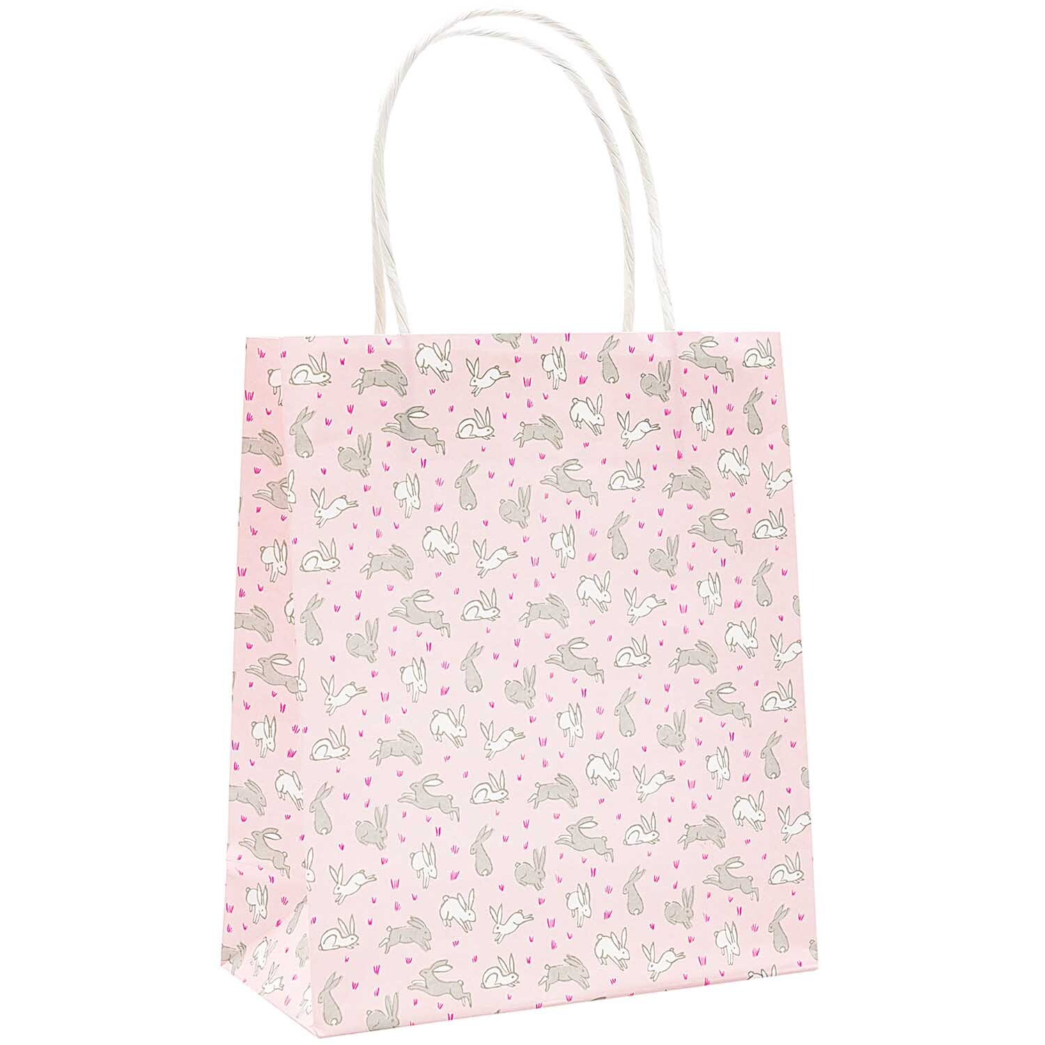 Paper Poetry Papiertüten Hasen von Rico Design, rosa mit Hasenmotiv, 18x21cm, 2 Stück. Ideal für Geschenke und Dekoration.