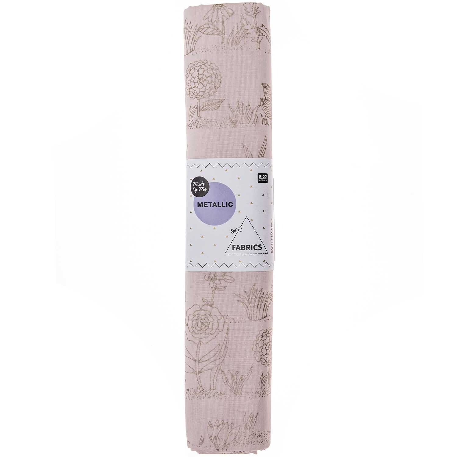 Druckstoff Hygge Pflanzen puder-metallic 50x140cm von Rico Design