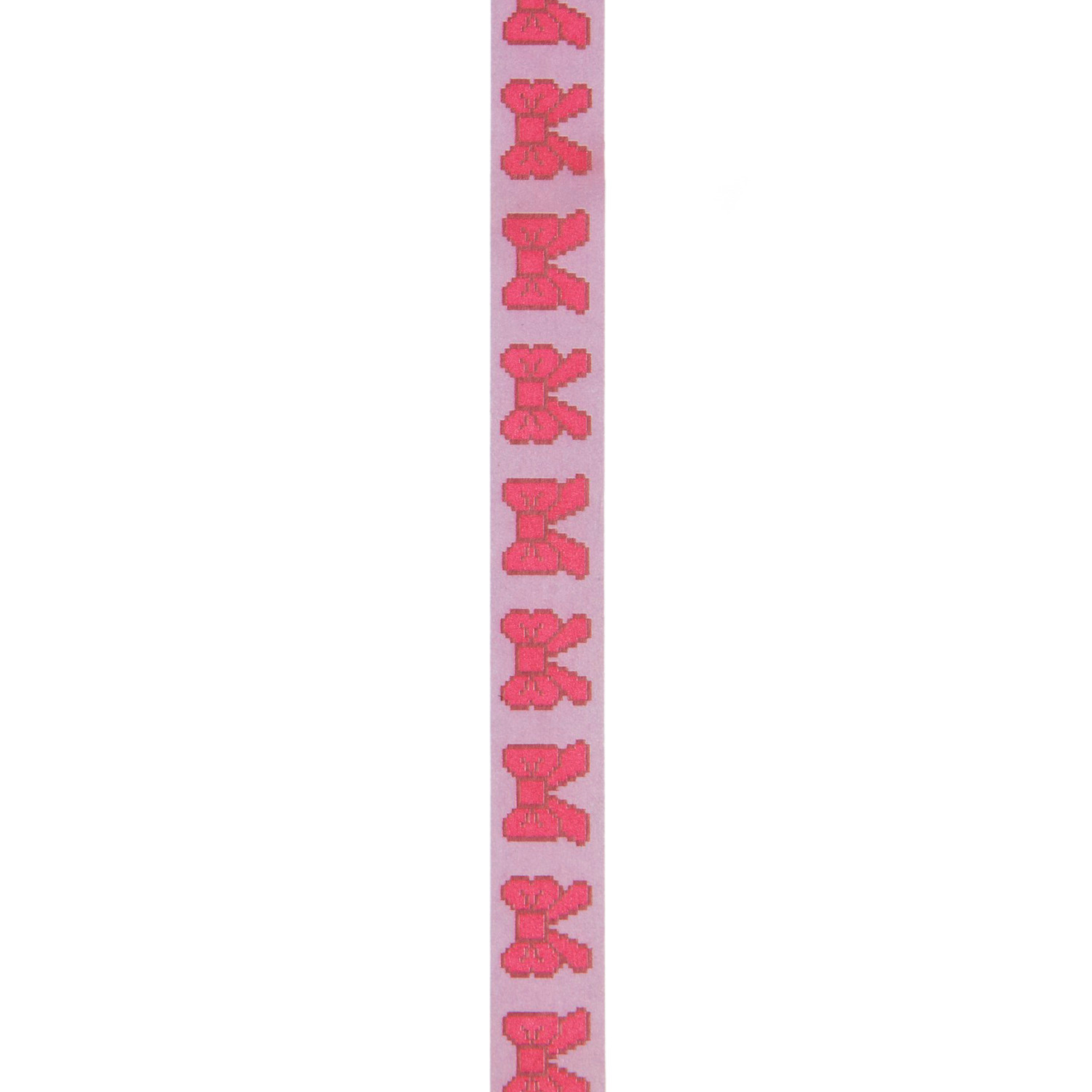 Paper Poetry Tape Schleifen Flieder/Rosa, 1,5cm x 10m, mit rosa Schleifenmuster auf fliederfarbenem Hintergrund. Ideal für kreative Projekte.