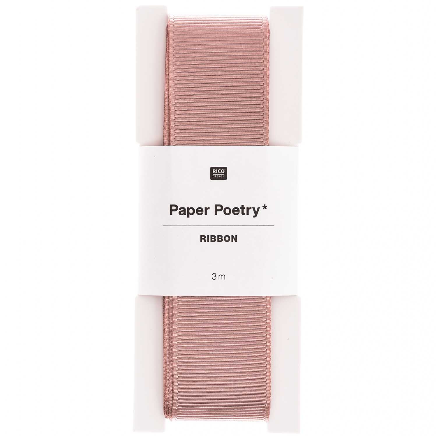 Paper Poetry Ripsband in zartem Mauve, 25mm breit und 3m lang, von Rico Design, ideal für kreative Projekte.