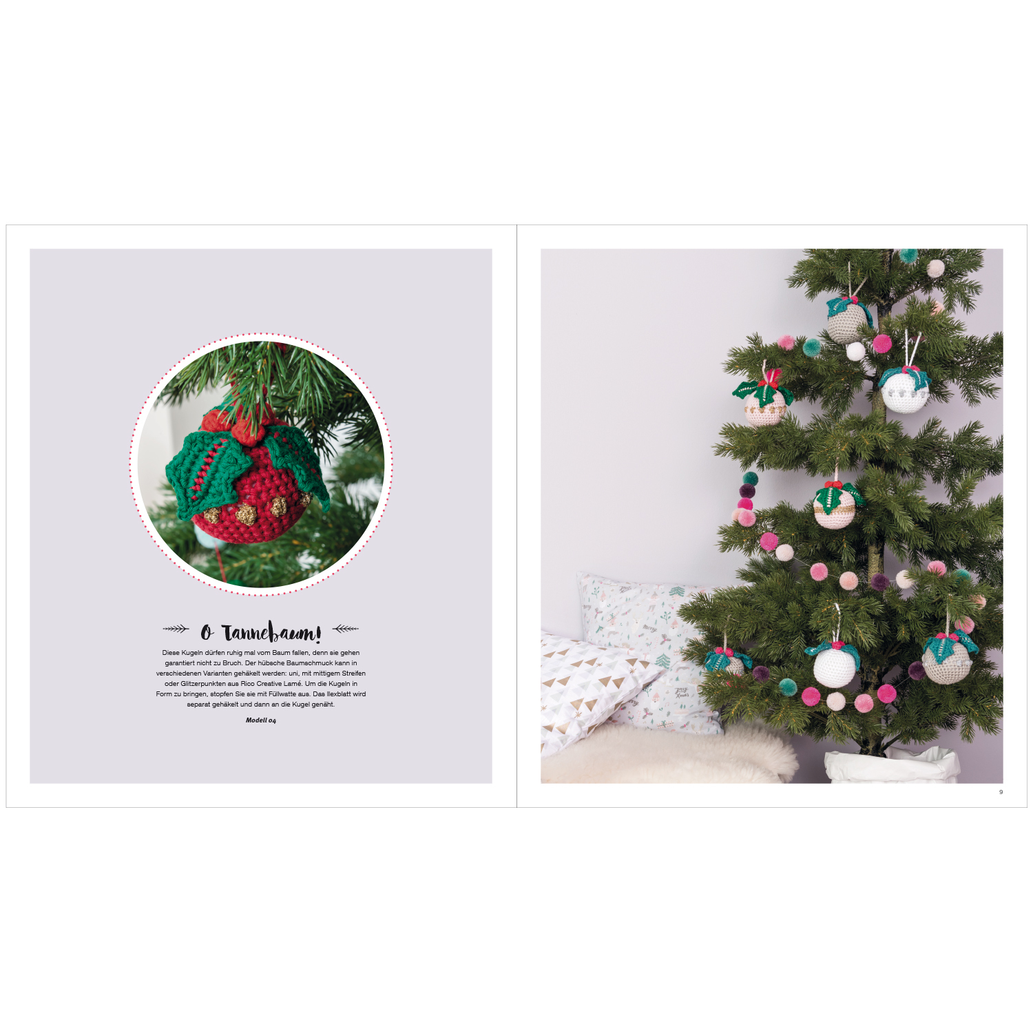 Häkelbuch Jolly X-Mas Decoration: Weihnachtsbaum mit bunten, handgemachten Dekorationen von Rico Design.