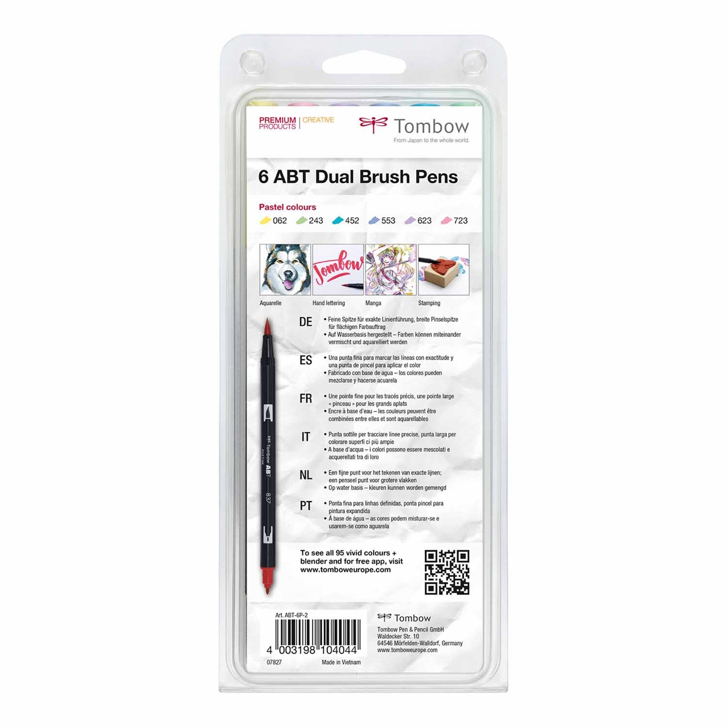 ABT Dual Brush Pen Pastellfarben 6er Set von Royal Talens