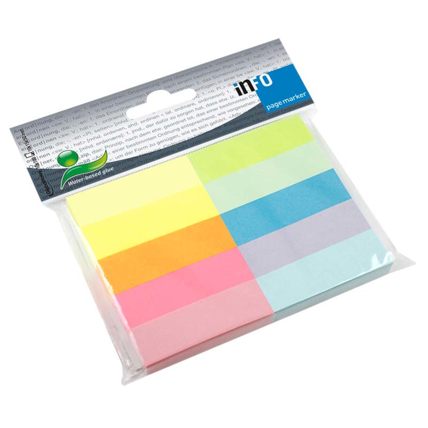 inFO Haftnotiz 10 Farben 10x100 Blatt, bunte Haftnotizen in Pastelltönen, ideal zum Markieren und Organisieren von Dokumenten.