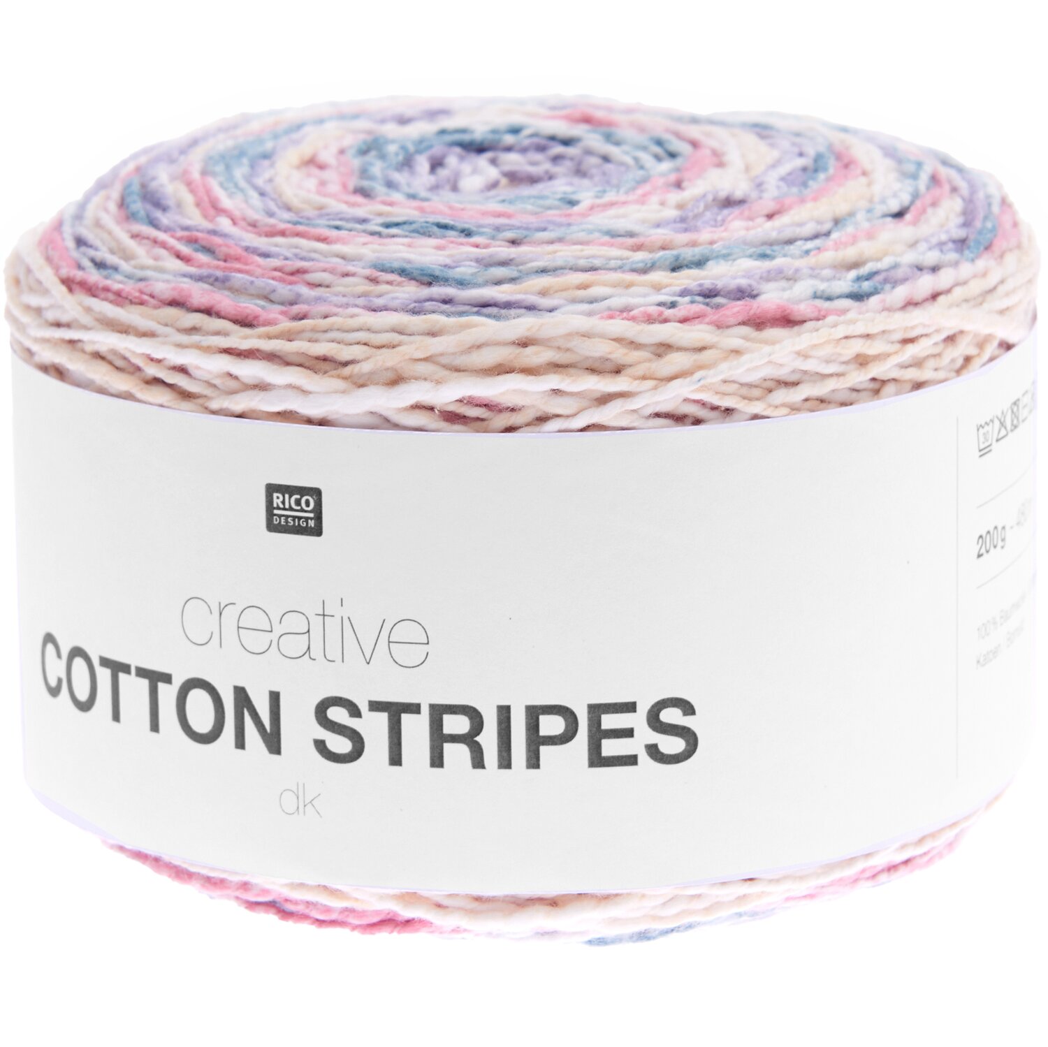 Creative Cotton Stripes dk 250g 480m Farbe Rainbow von Rico Design