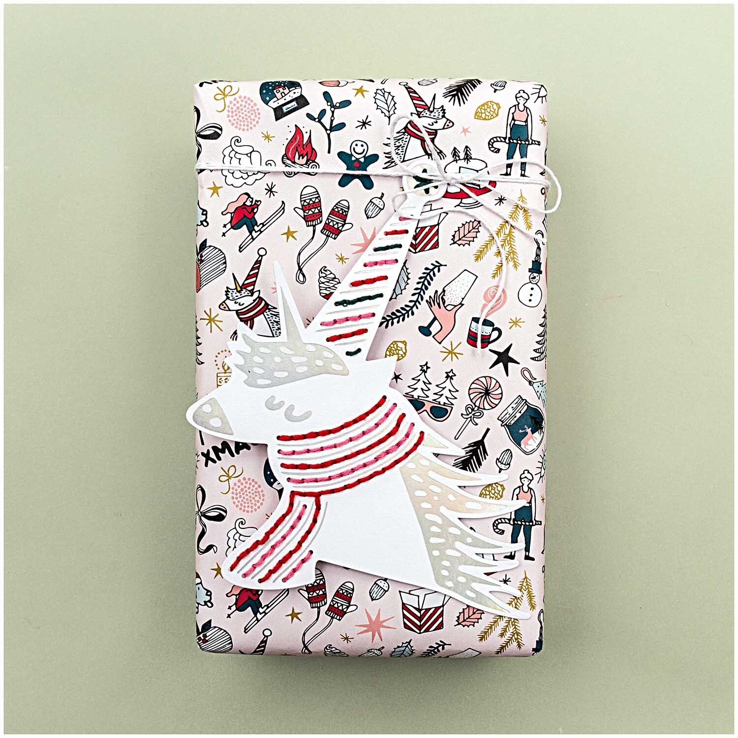 Paper Poetry Stickkarton Einhorn mit Garn und Nadel 8 Stück von Rico Design
