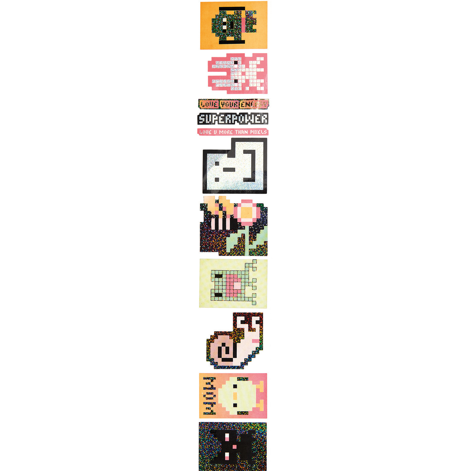 Paper Poetry Sticker Pixel auf der Rolle zeigt bunte, pixelartige Designs von Rico Design.