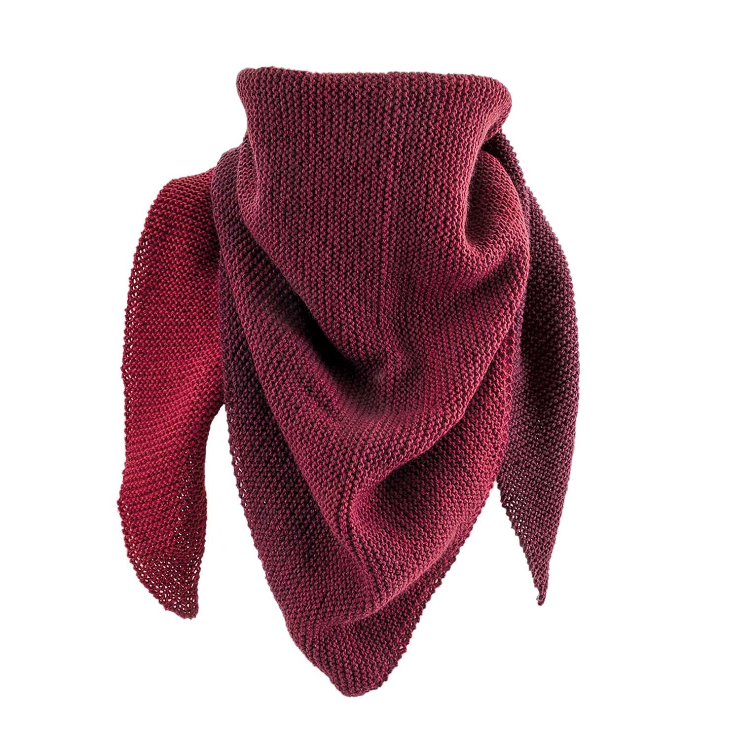 Creative Wool dégradé: Dreieckstuch aus weicher Wolle in Rot von Rico Design, ideal für kühle Tage.