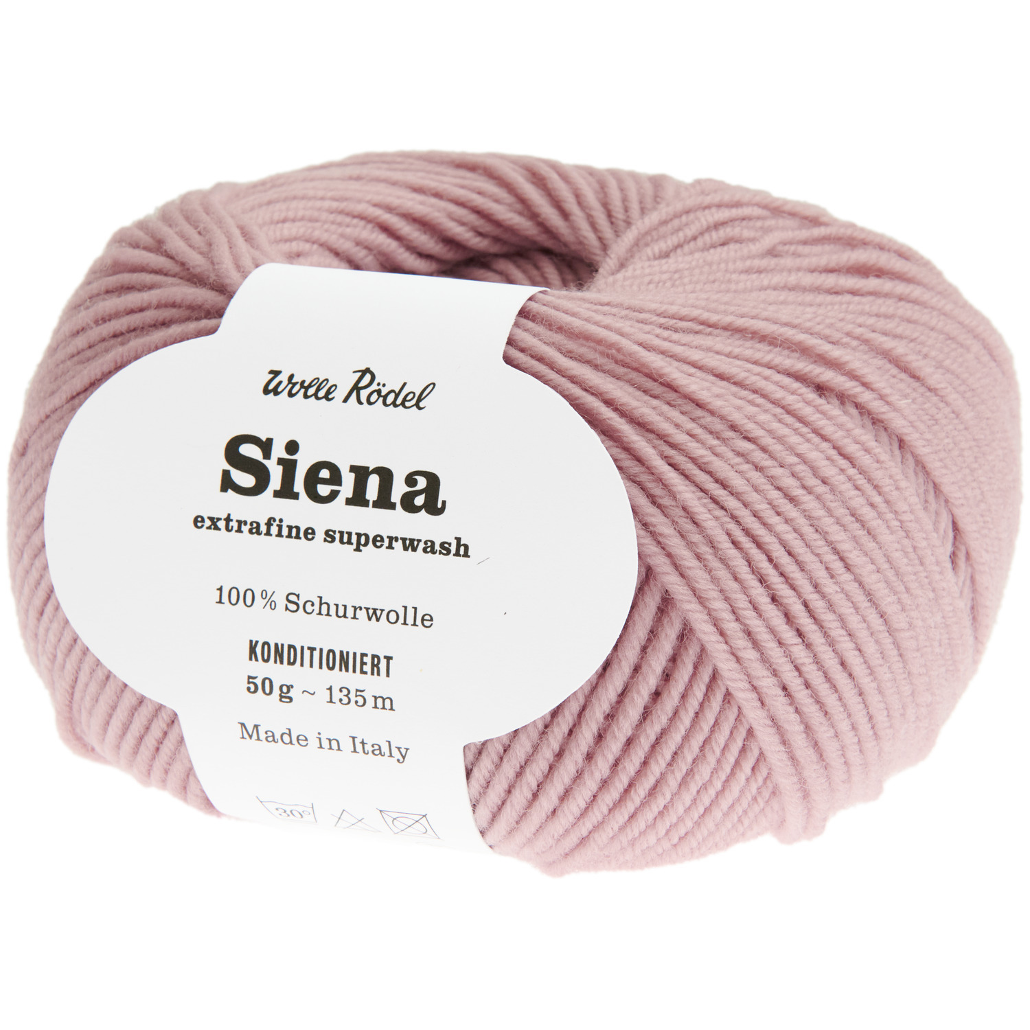 Siena Strickset Pullover Modell 09: Weiches Garn in Perlrosa von Wolle Rödel, 50g, 135m. Ideal für hochwertige Strickprojekte.