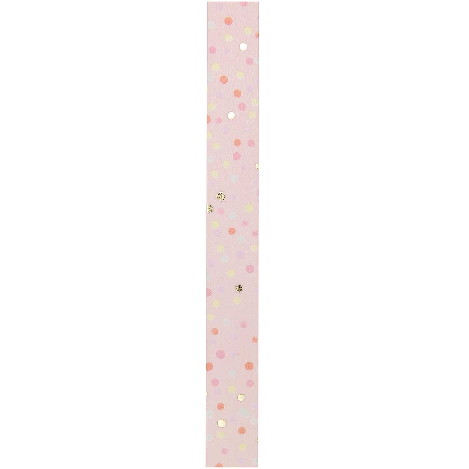 Paper Poetry Tape Crafted Nature Punkte mit zarten Punkten auf rosa Hintergrund, 1,5 cm breit, 10 m lang. Ideal für kreative Projekte.