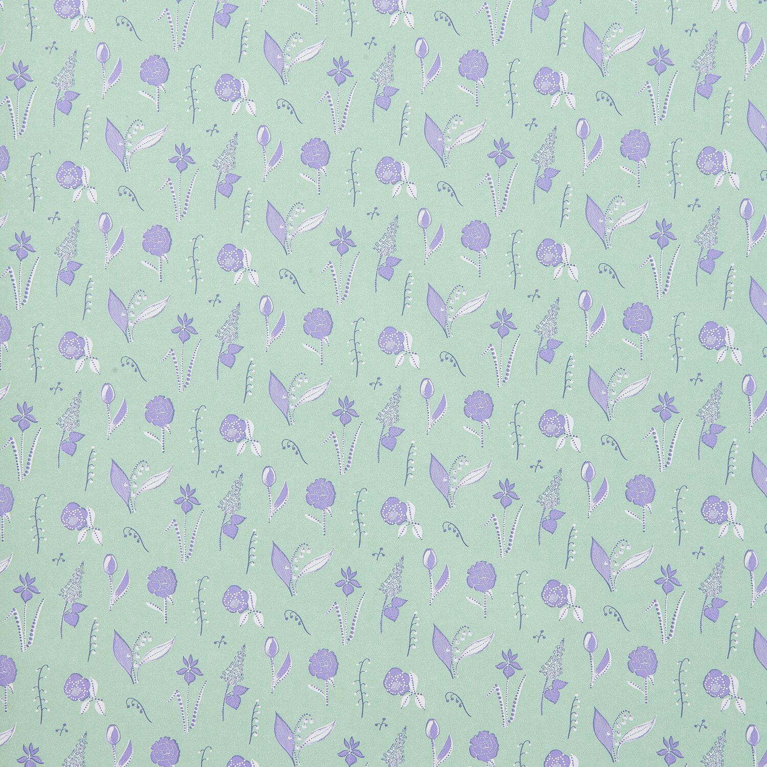 Geschenkpapier Blumenwiese 0,7x2m Farbe Grün von Rico Design