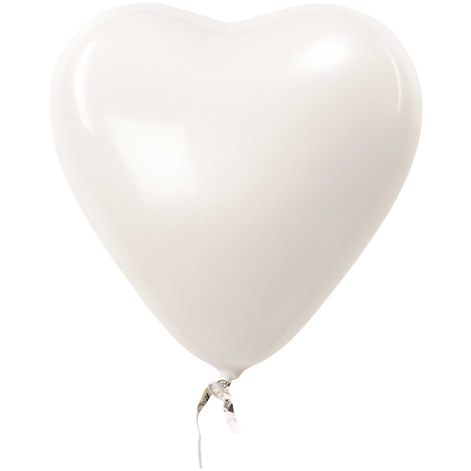 Luftballon Herz weiß 30cm 12 Stück von Rico Design, zeigt einen herzförmigen weißen Ballon.