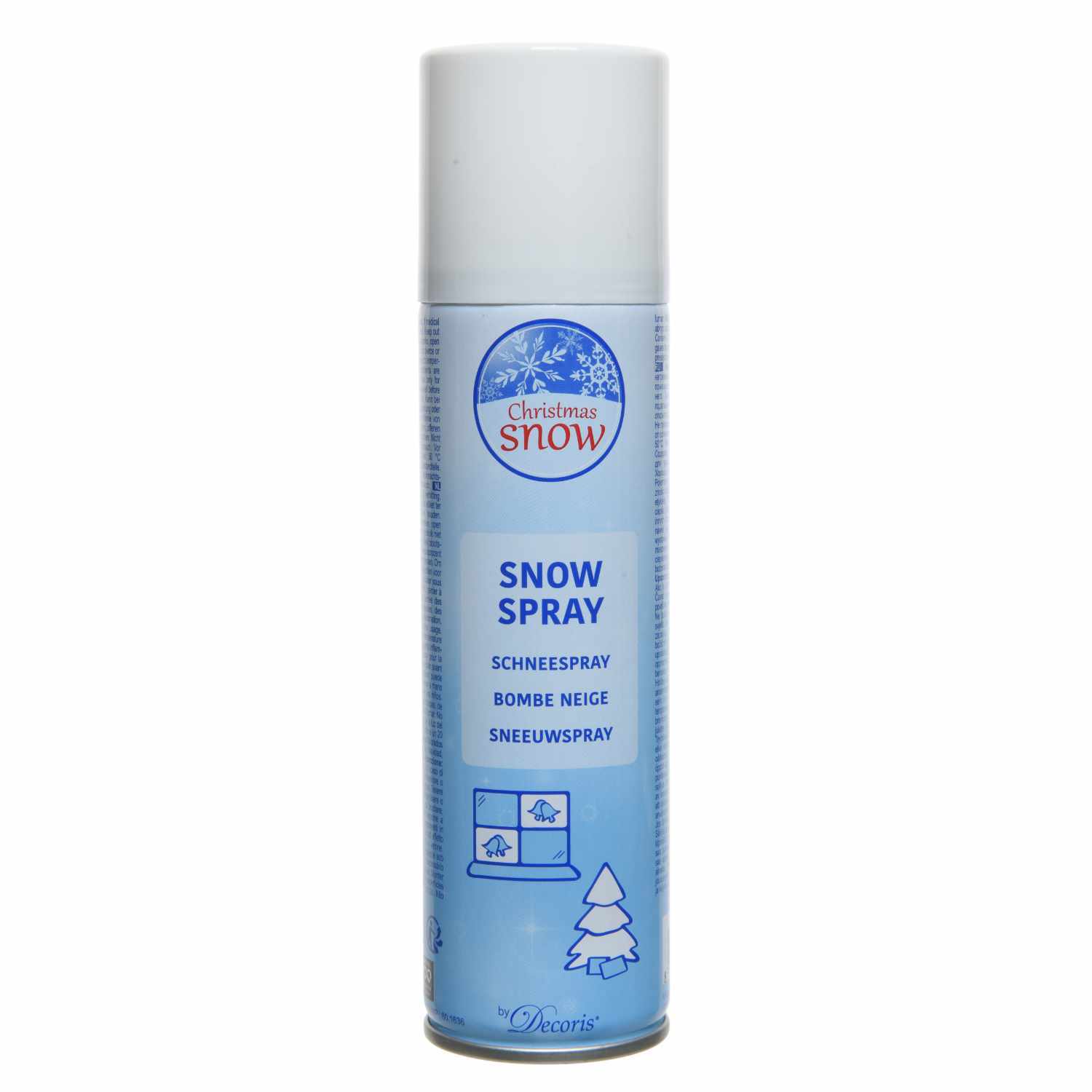 Sprühschnee weiß 150ml: Schneespray in blauer Dose für winterliche Dekorationen. Ideal für festliche Anlässe.