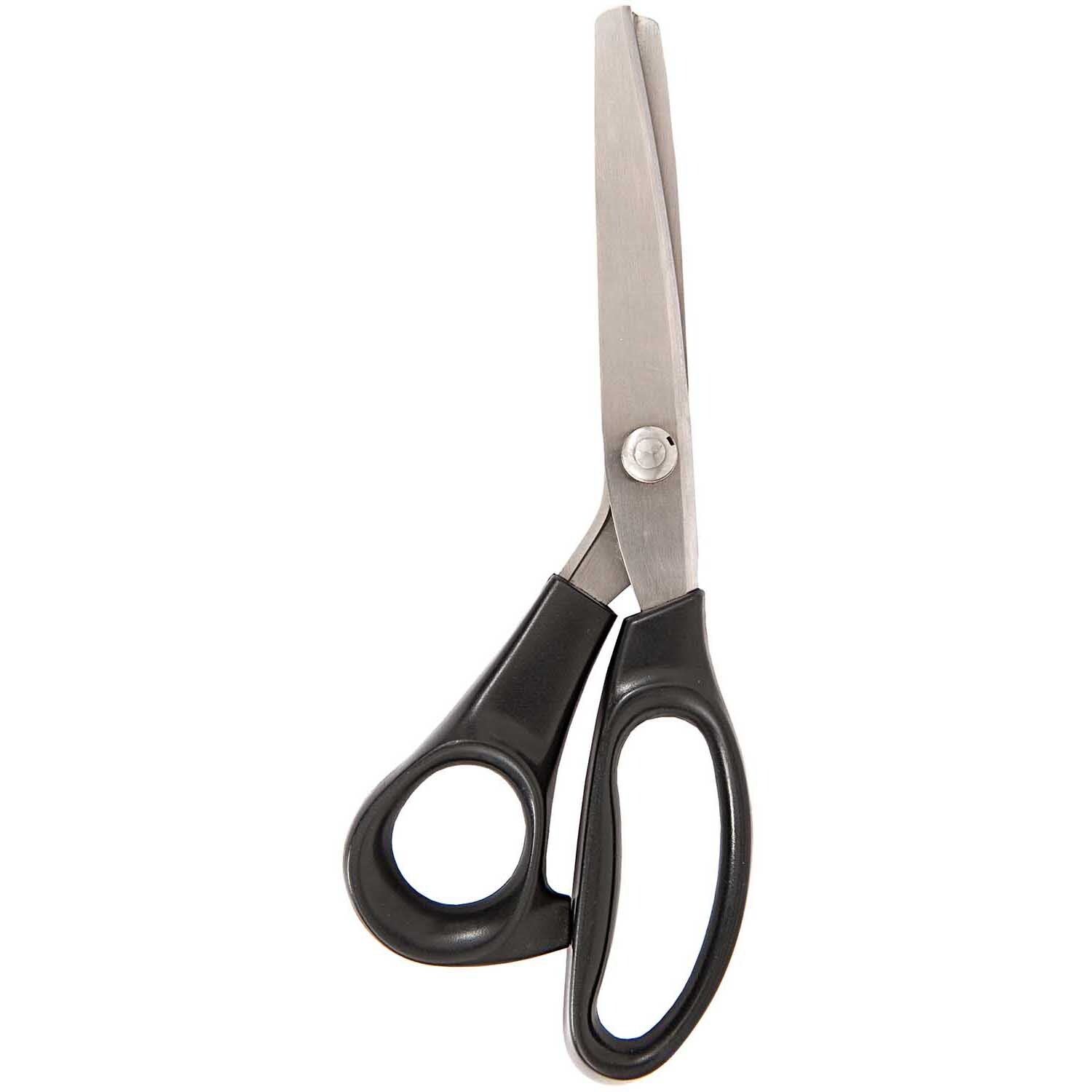 Stoffschere Zick-Zack 21cm mit schwarzem Griff von Rico Design, ideal zum Schneiden von Stoffen.