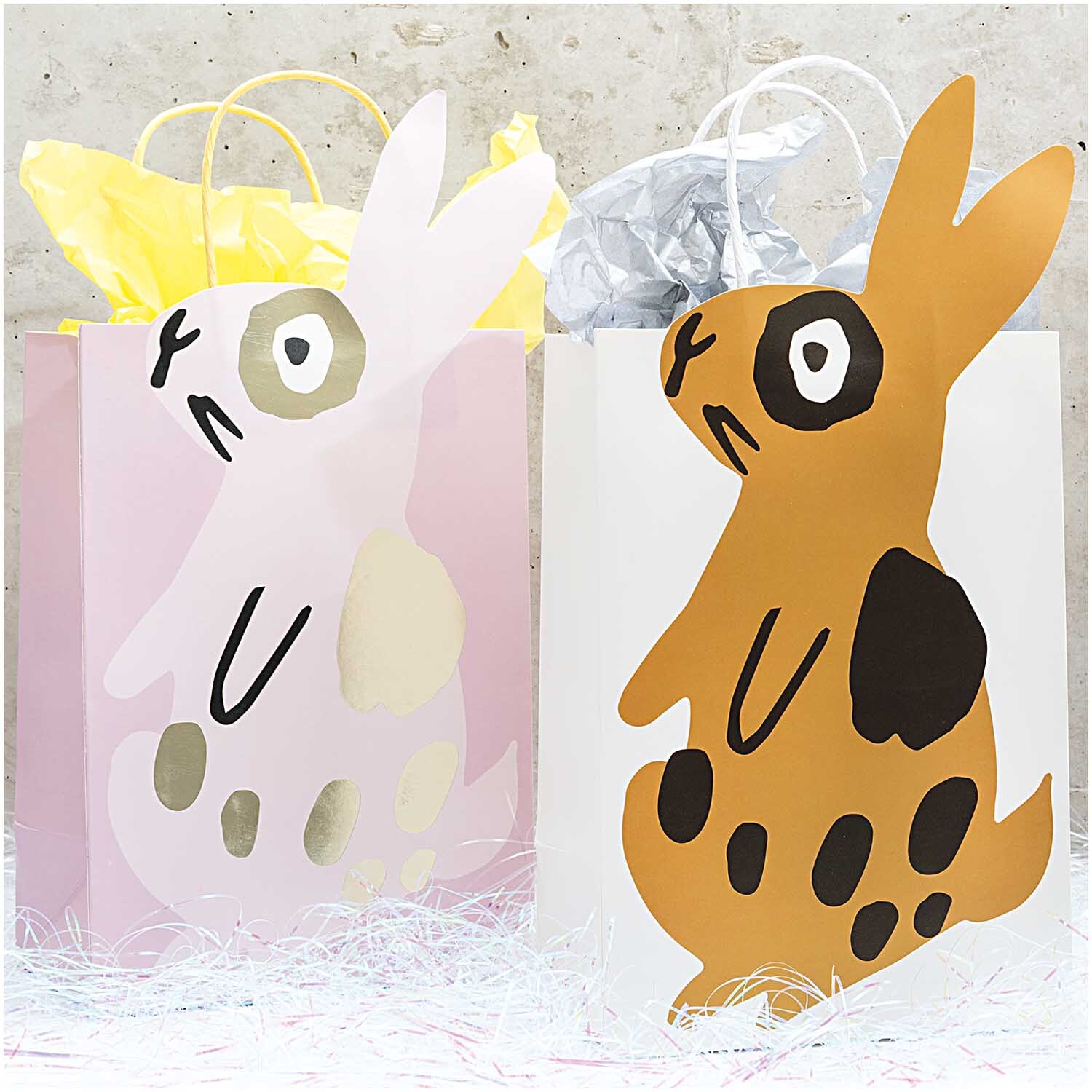 Geschenktüte Hase 18x35,5x12cm Farbe Weiß von Rico Design
