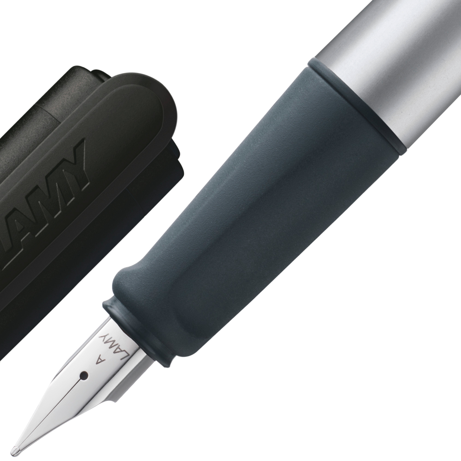 Füllhalter nexx mit ergonomischem Griff und schwarzer Kappe, Marke Lamy, Feder A für komfortables Schreiben.