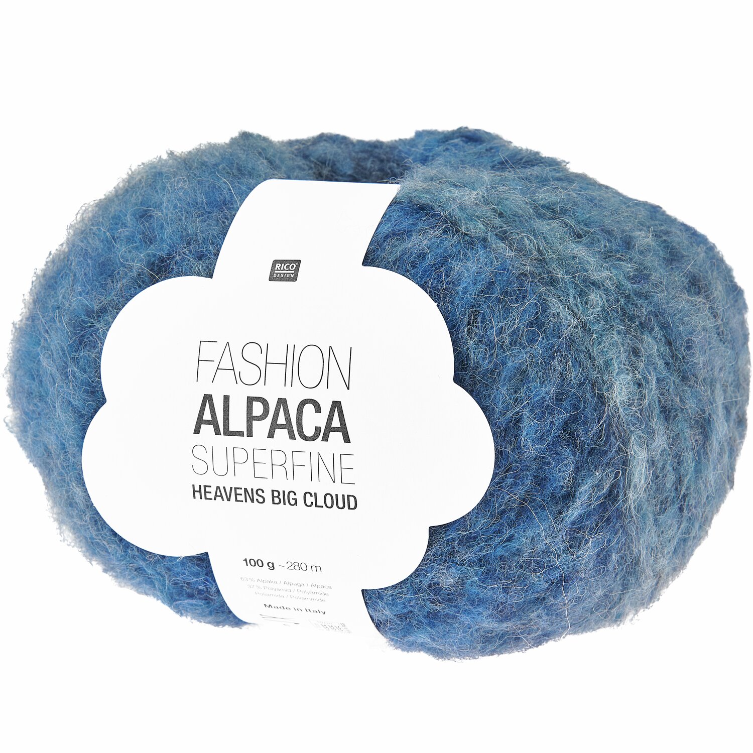 Fashion Alpaca Superfine Heavens Big Cloud: Weiches, blaues Garnknäuel von Rico Design, ideal für Strickprojekte.
