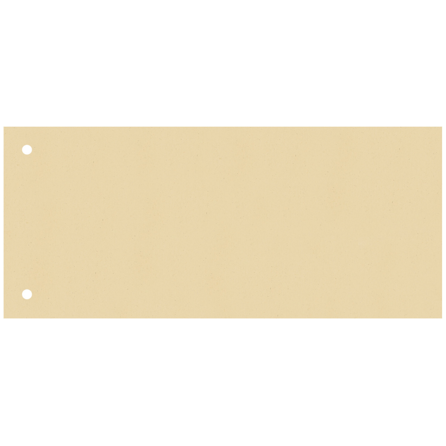 Trennstreifen chamois 10,5x24cm mit zwei Löchern, ideal für Büroorganisation, 100 Stück.