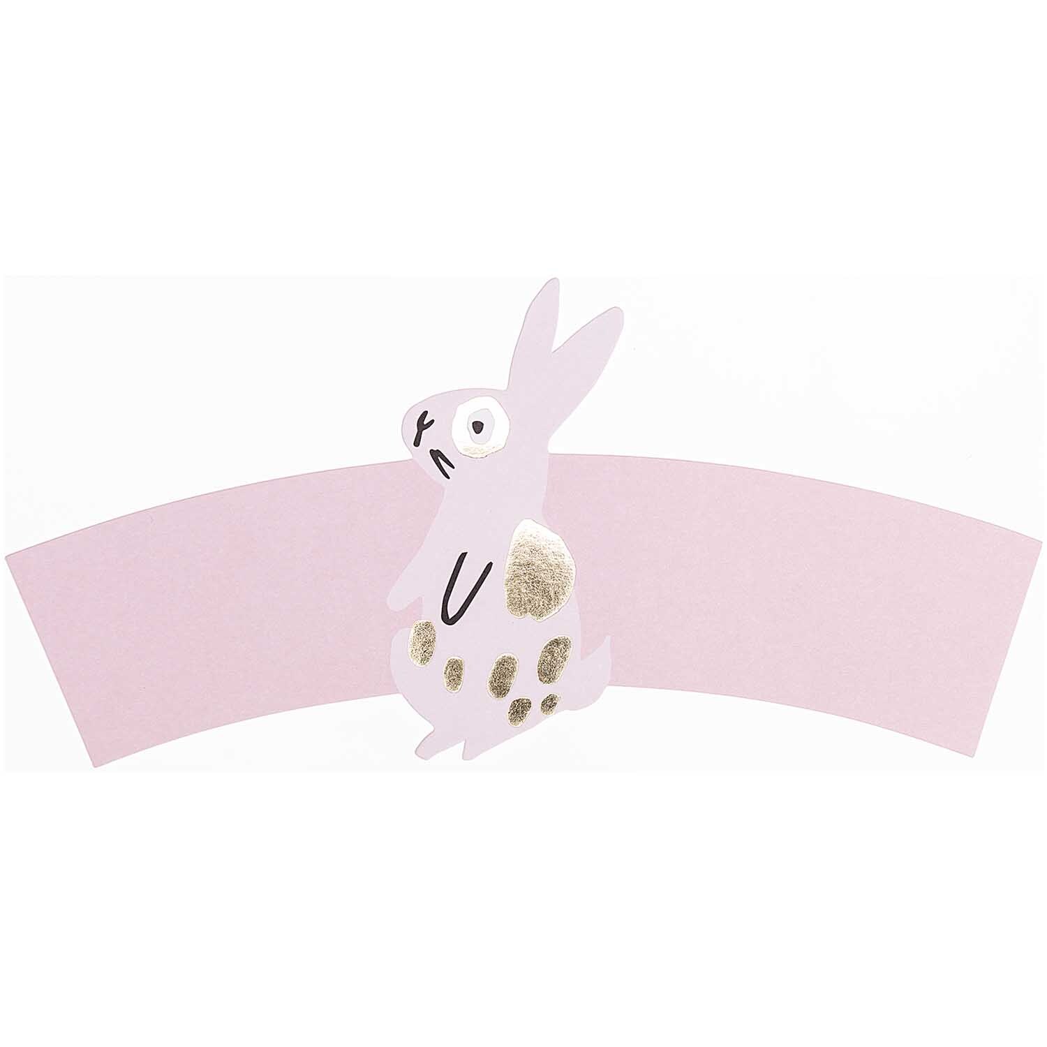 Papiermanschetten Hase rosa 6 Stück: Rosa Papiermanschette mit Hasenmotiv von Rico Design, ideal für Dekorationen.