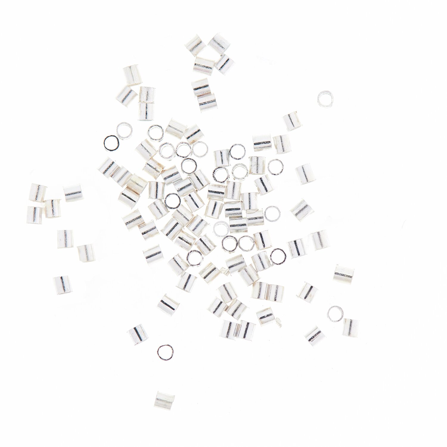 Röhrchen zum Quetschen silber 1,2mm 100 Stück, ideal für Schmuckherstellung, von Rico Design.