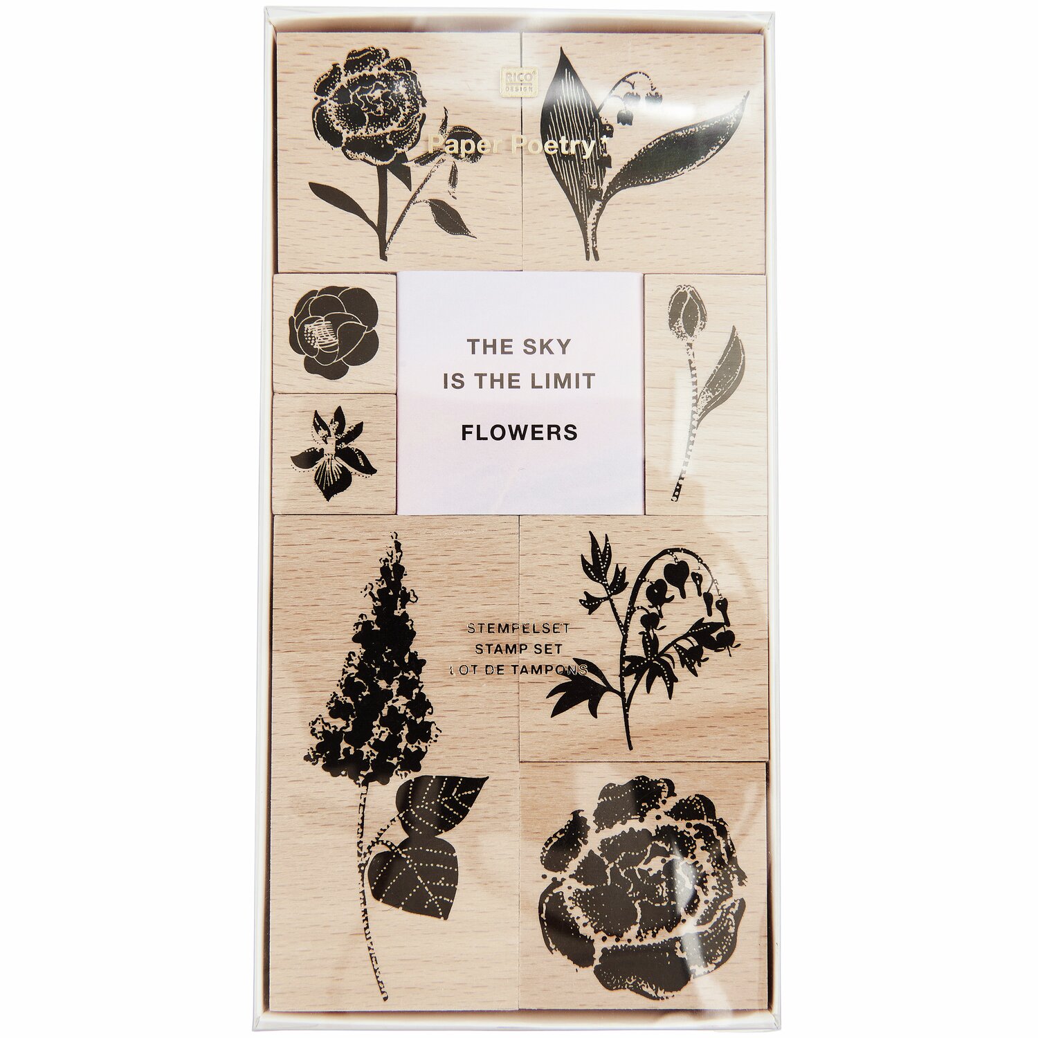 Paper Poetry Stempelset Blumen 9-teilig von Rico Design