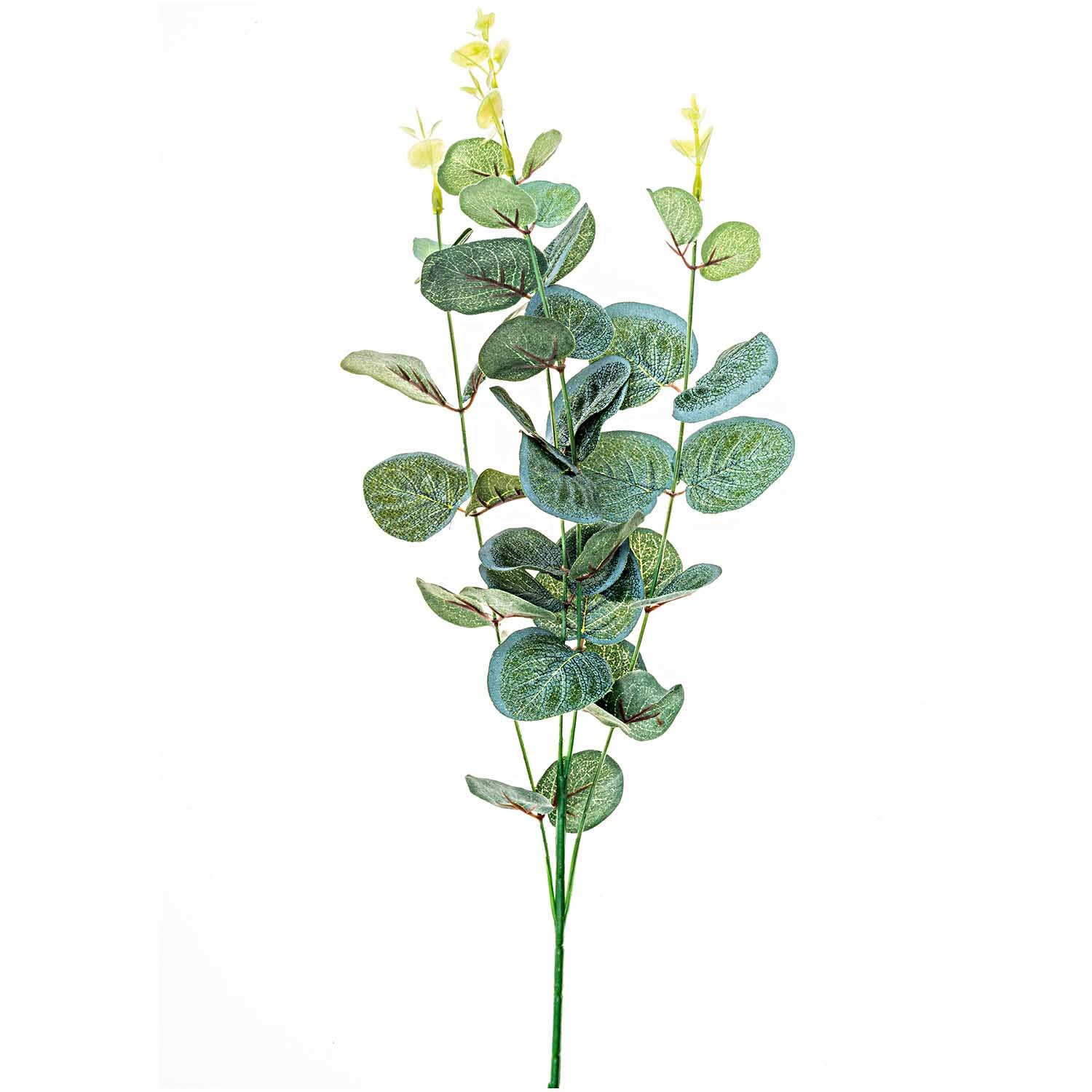 Eukalyptusbusch 40cm: Künstlicher grüner Eukalyptuszweig mit runden Blättern, ideal für Dekorationen.