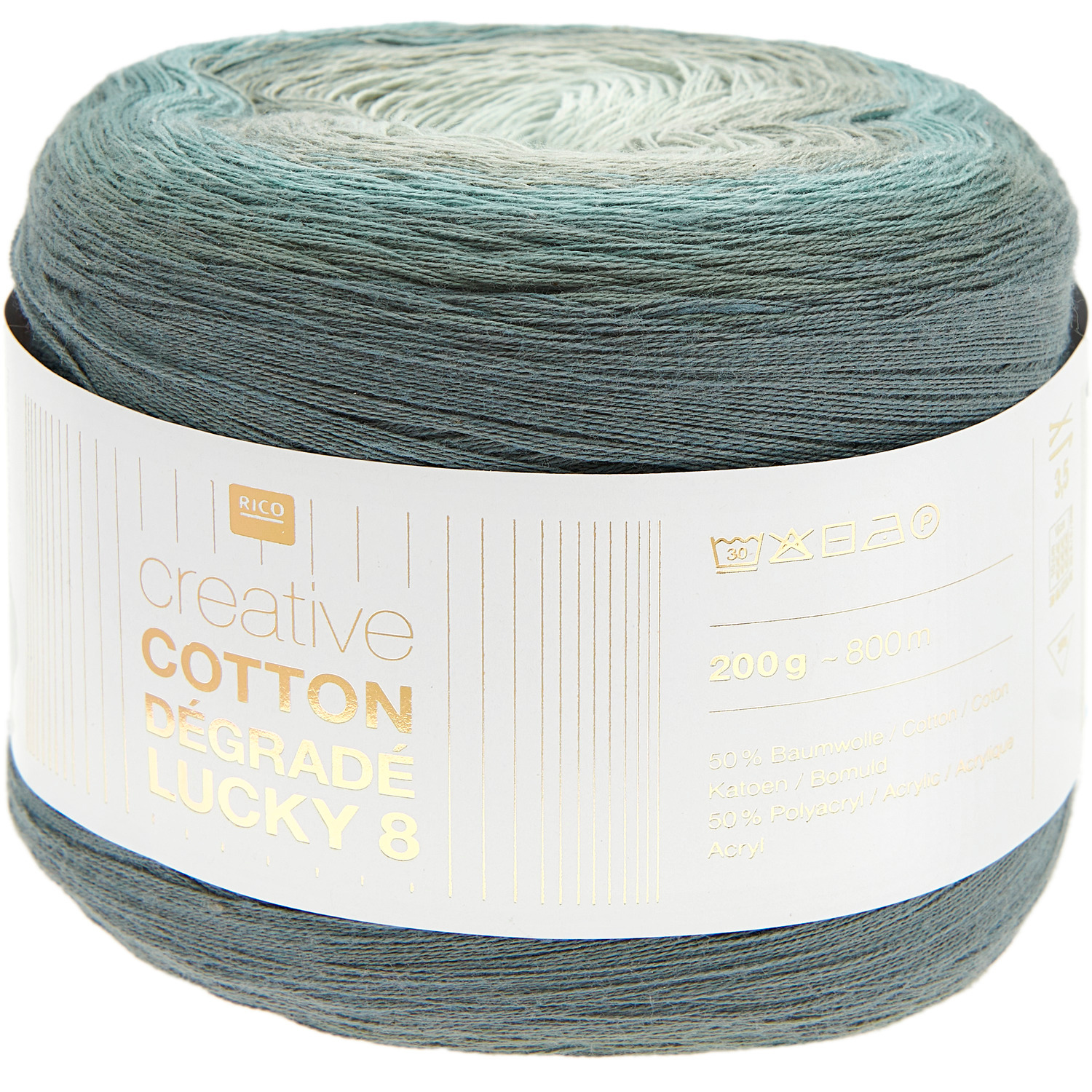 Creative Cotton Dégradé Lucky 8 200g 800m Farbe Efeu von Rico Design