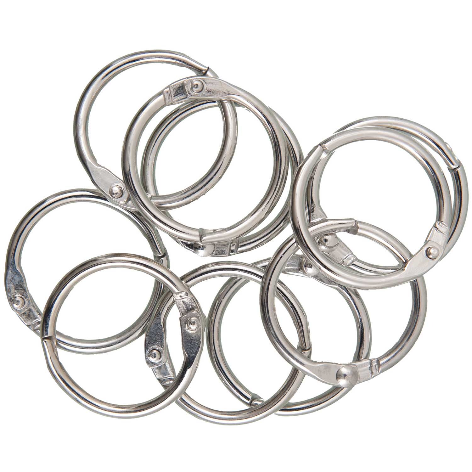 Metallring zum Öffnen 24mm 10 Stück, silberne Ringe von Rico Design, ideal für Bastelprojekte.