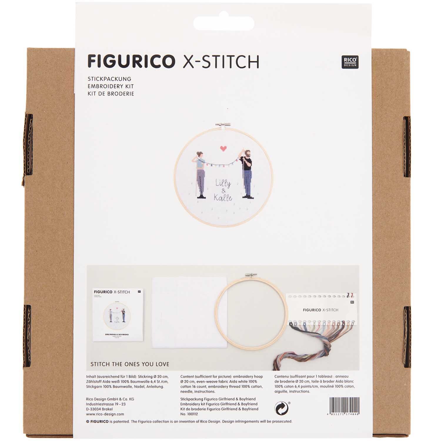 Figurico Stickpackung Girlfriend & Boyfriend 20cm von Rico Design