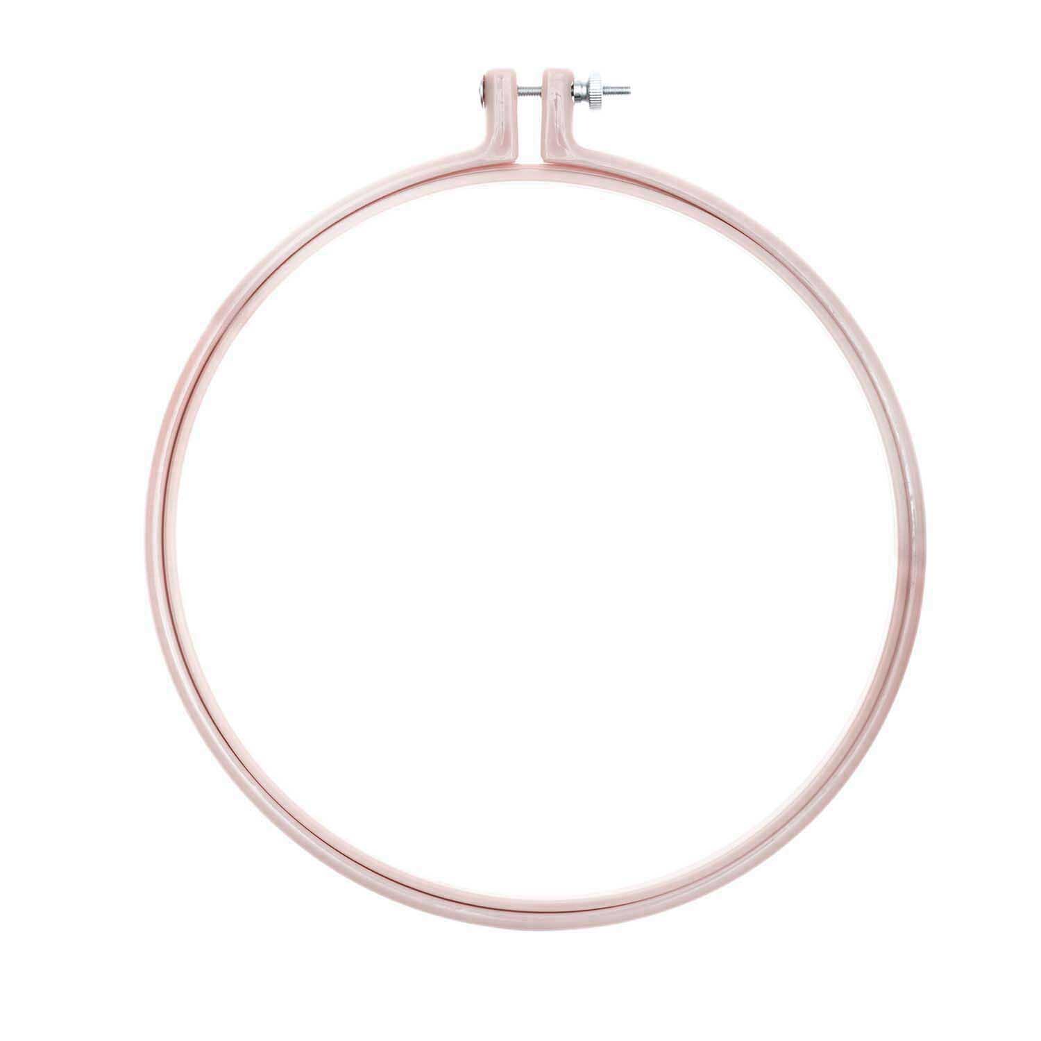 Stickring aus Kunststoff in Rosa von Rico Design, 20,3 cm groß, ideal für Stickprojekte.