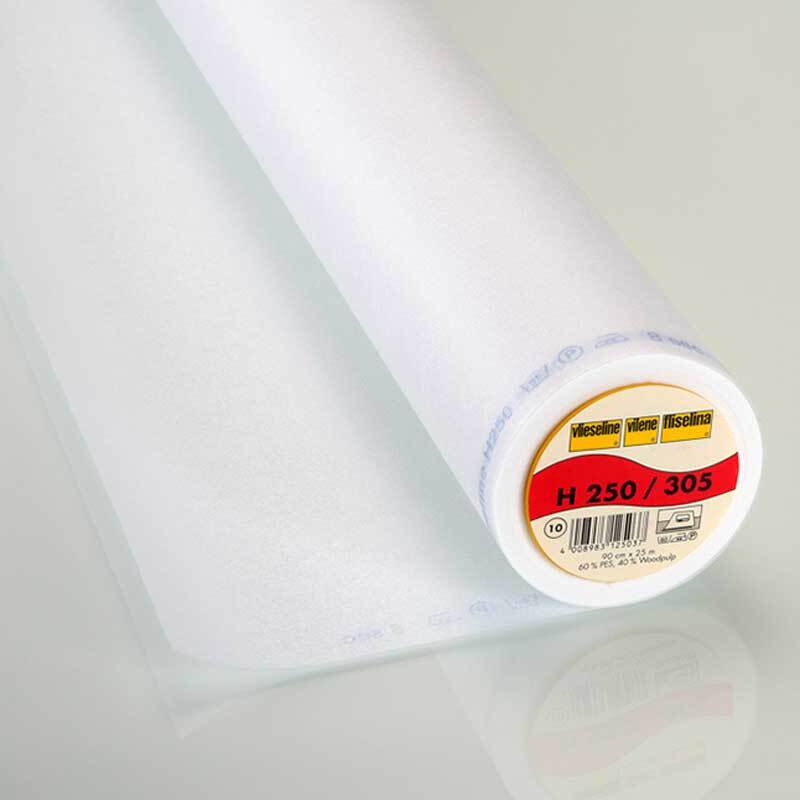 Vlieseline H250 90cm: Rolle aus weißem Vliesstoff von Swafing, ideal für Nähprojekte.
