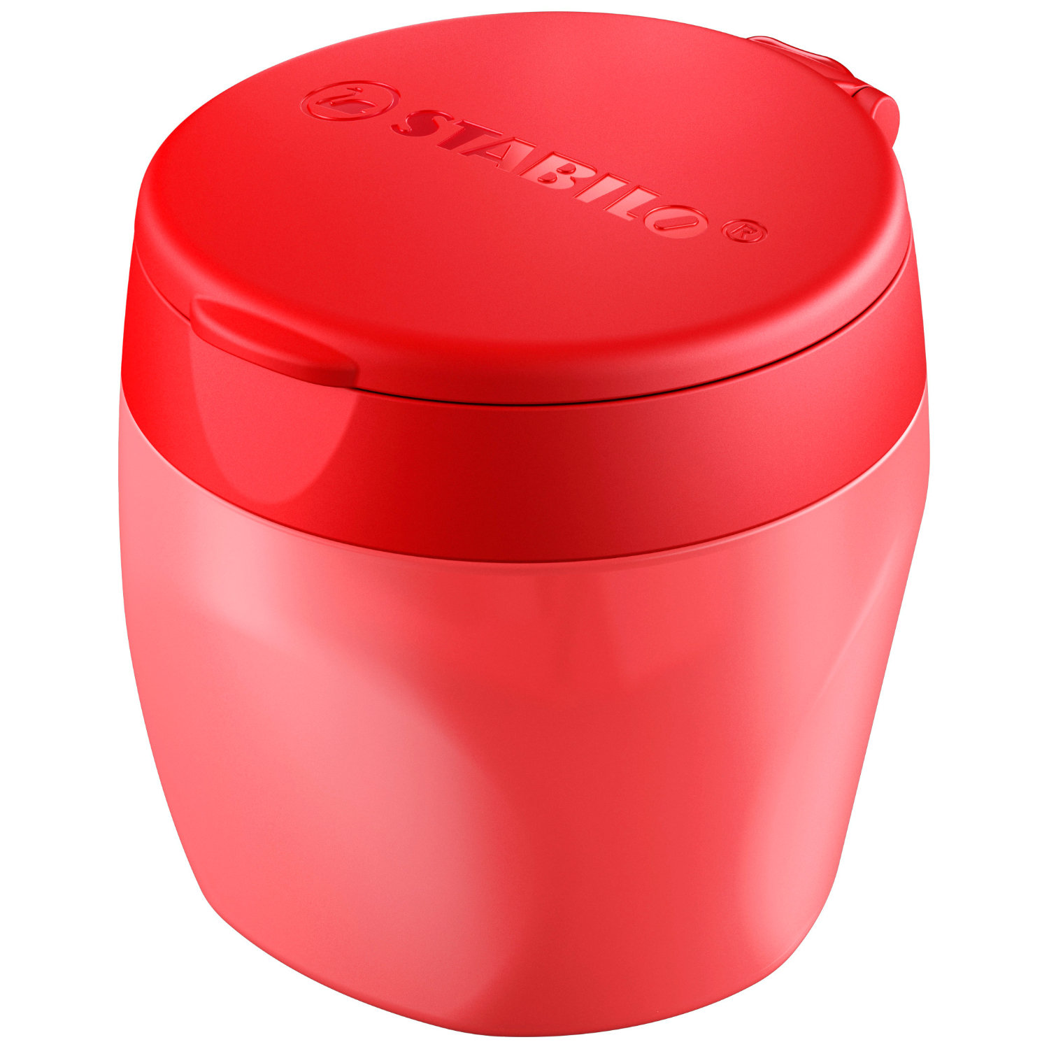 Stabilo woody 3 in 1: Roter Behälter mit STABILO-Logo, ideal für das 15er Set.