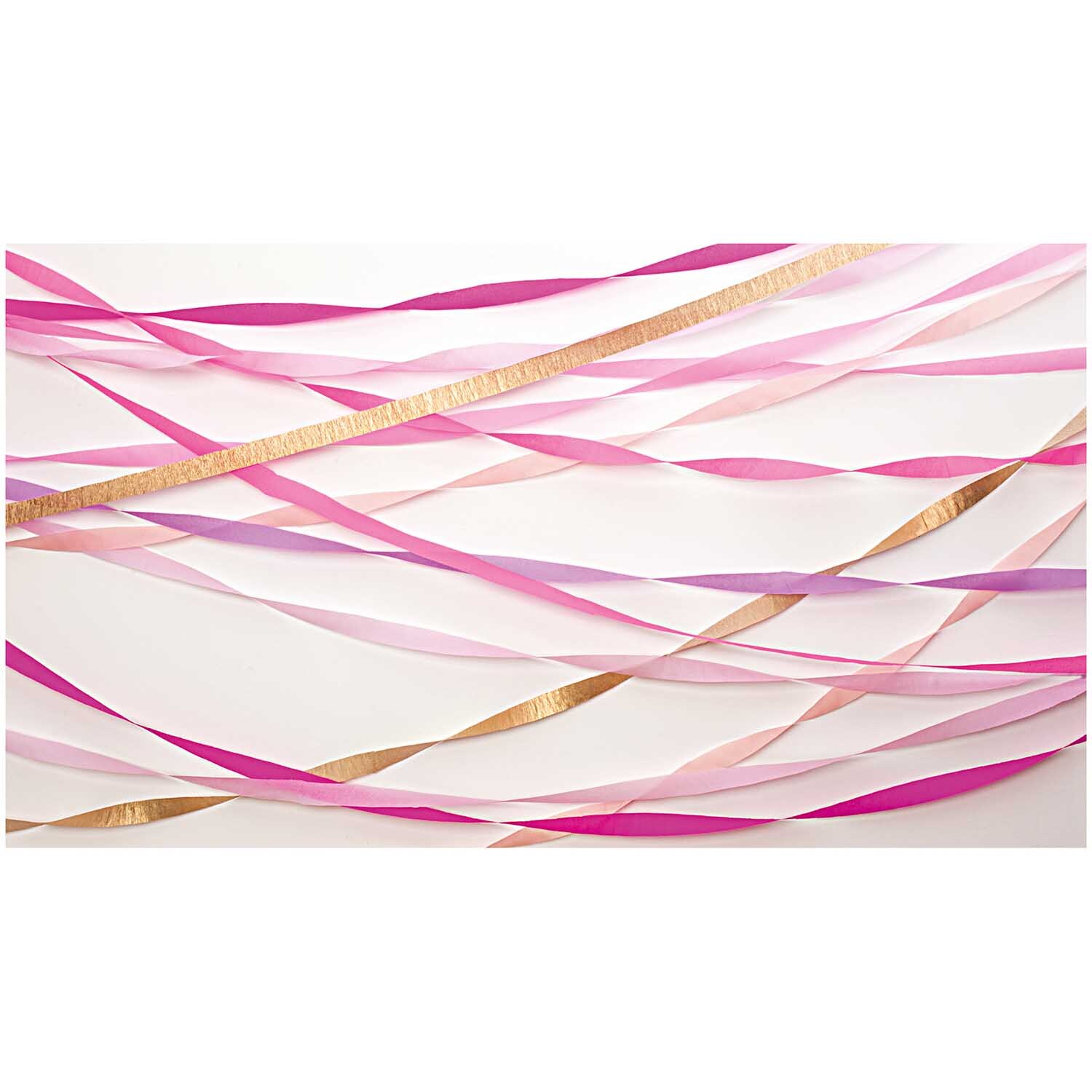 Kreppbänder Cake Prinzessin in Rosa und Gold von Rico Design, dekorativ arrangiert auf weißem Hintergrund. Ideal für kreative Bastelprojekte.