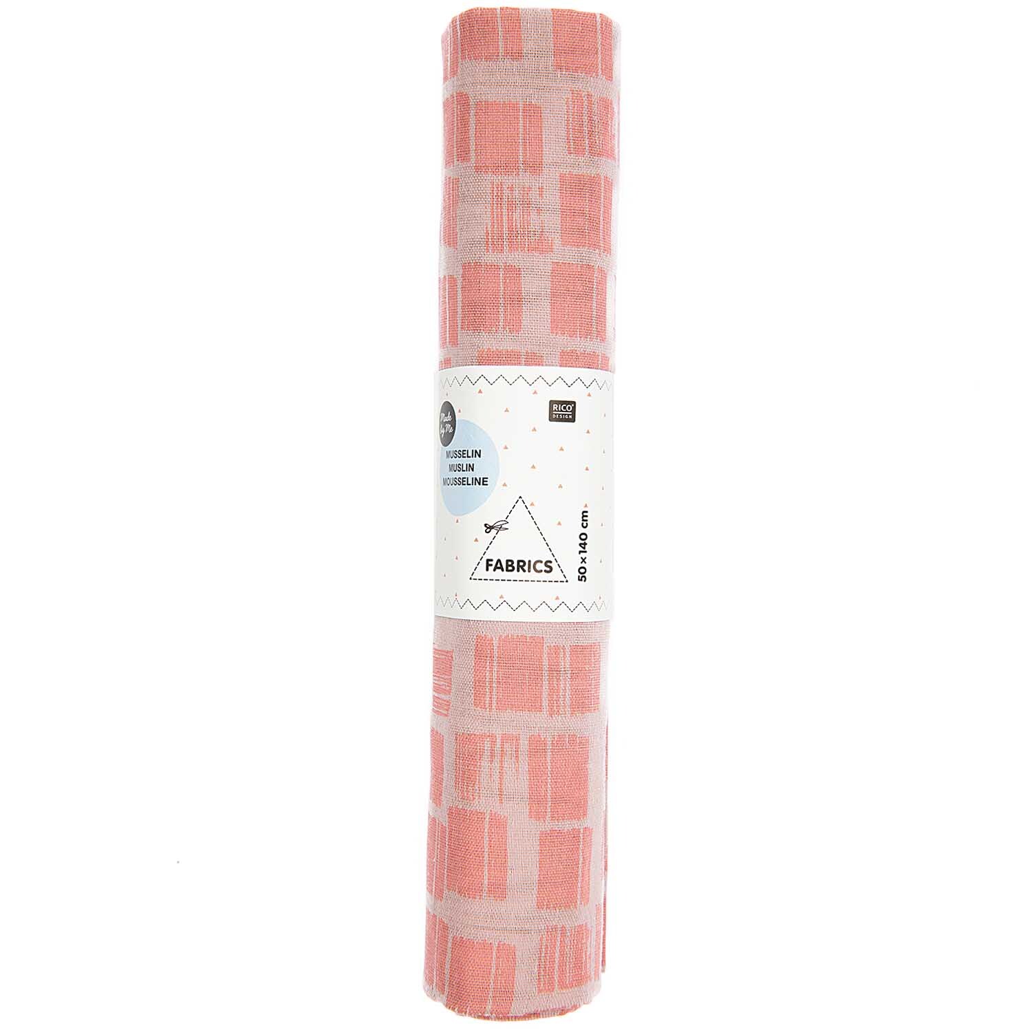 Musselin-Druckstoff Nature Matters Muster mauve-rosa 50x140cm von Rico Design