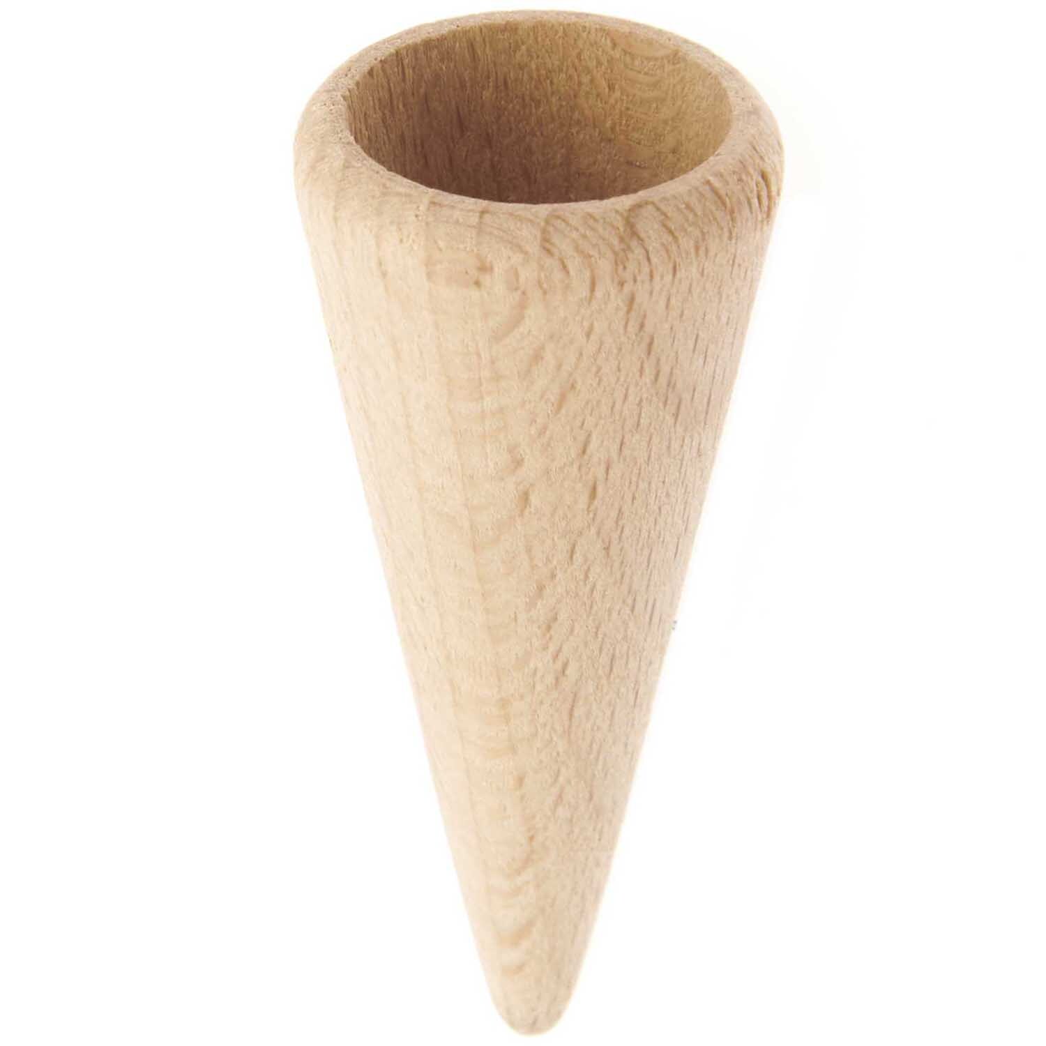 Holzspitze für Schultüten von Rico Design, 5,5 cm. Kegelförmiges, naturfarbenes Holz für kreative Bastelprojekte.