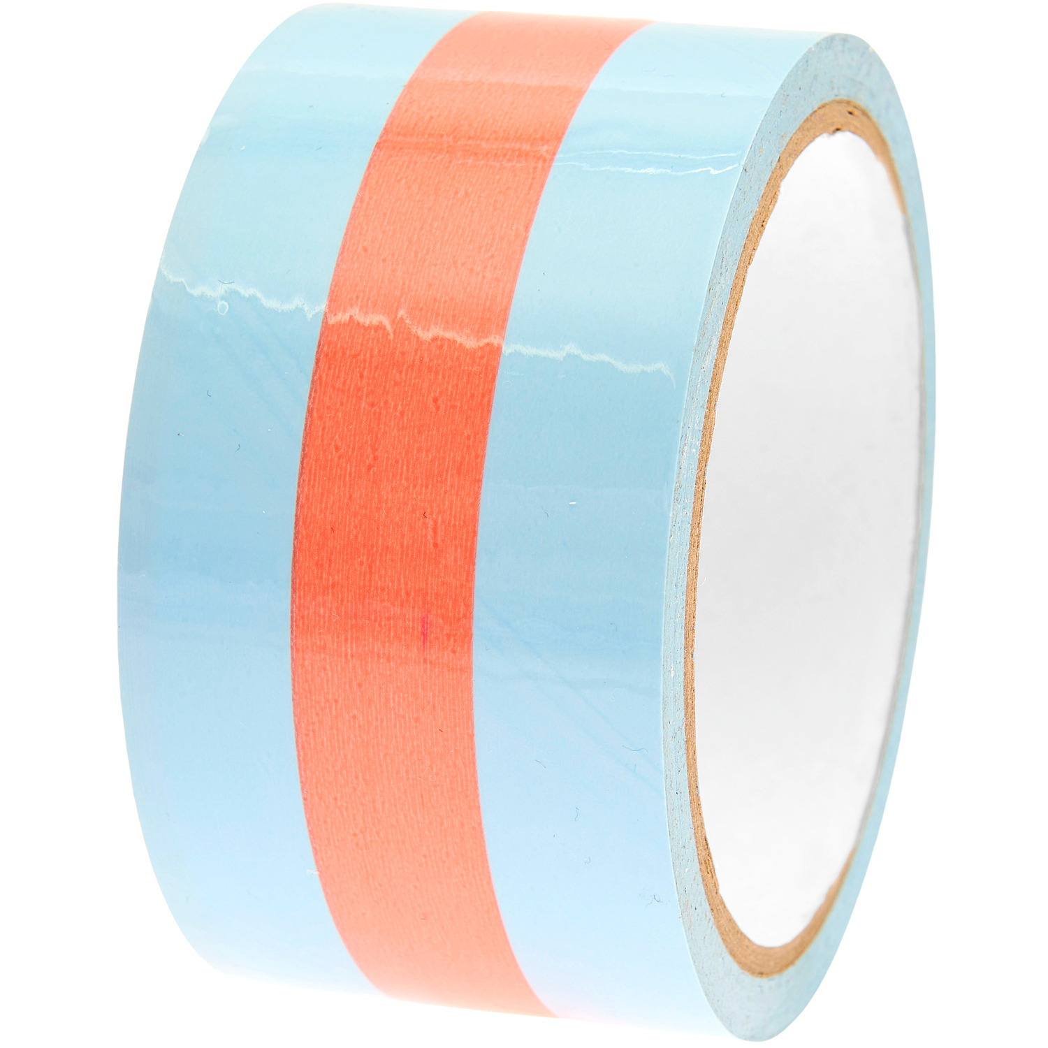 Paper Poetry Paketklebeband in Hellblau und Neonorange von Rico Design, 5cm breit, 32m lang. Ideal für kreative Verpackungen.