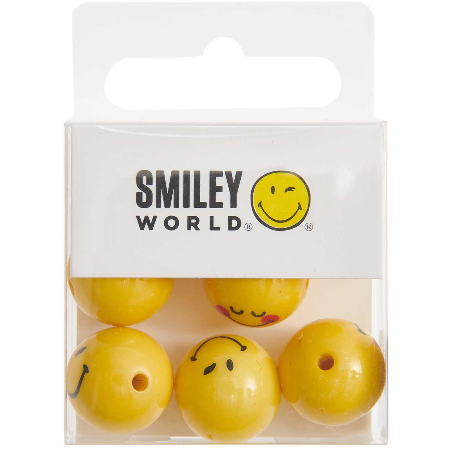 SmileyWorld® Perlen Expressions rund gelb 16mm 7 Stück von Rico Design