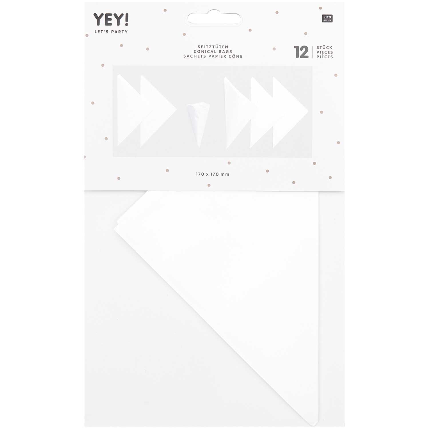 Spitztüten weiß 170x170mm 12 Stück von Rico Design