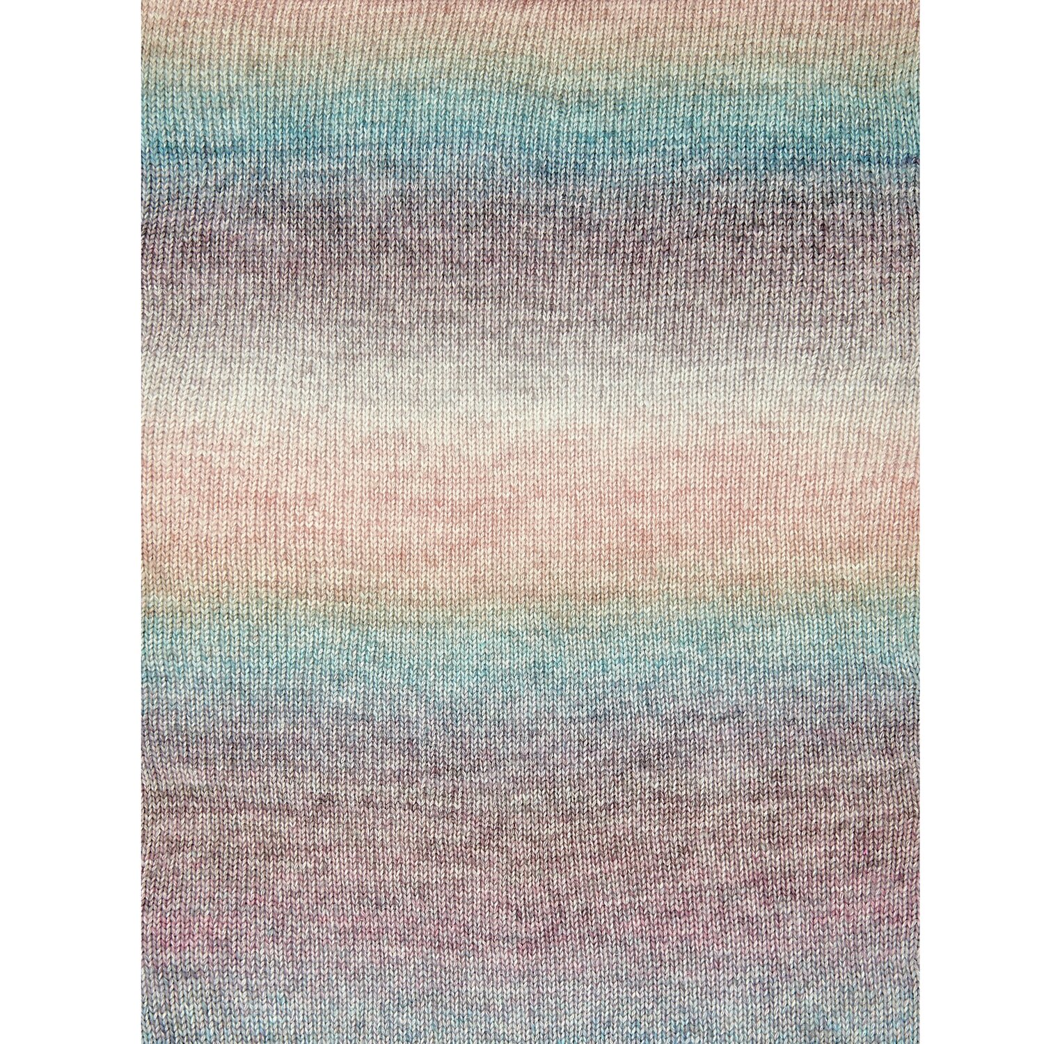 Creative Painted Power Cotton dk: Weiches Garn mit sanften Farbverläufen von Rosa, Blau und Grau, ideal für Strickprojekte.