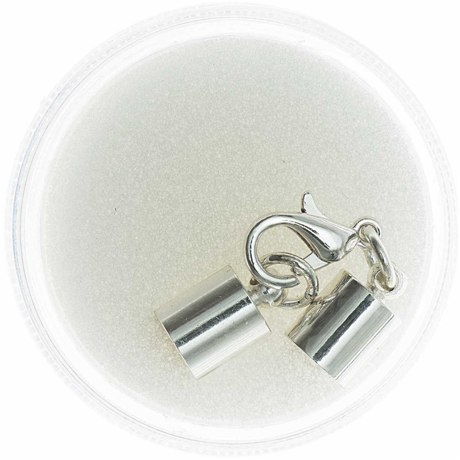 Karabiner mit Endkappen silber 7mm von Rico Design