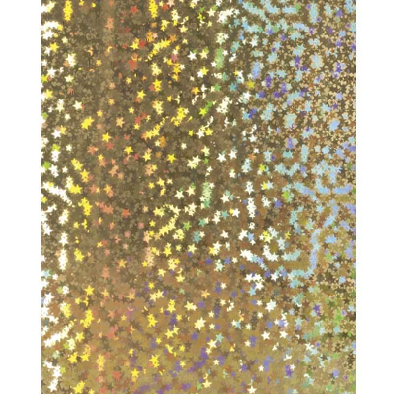 Holografiekarton Sterne gold 50x70cm mit schimmernden Sternen in verschiedenen Farben von HEYDA. Ideal für kreative Bastelprojekte.