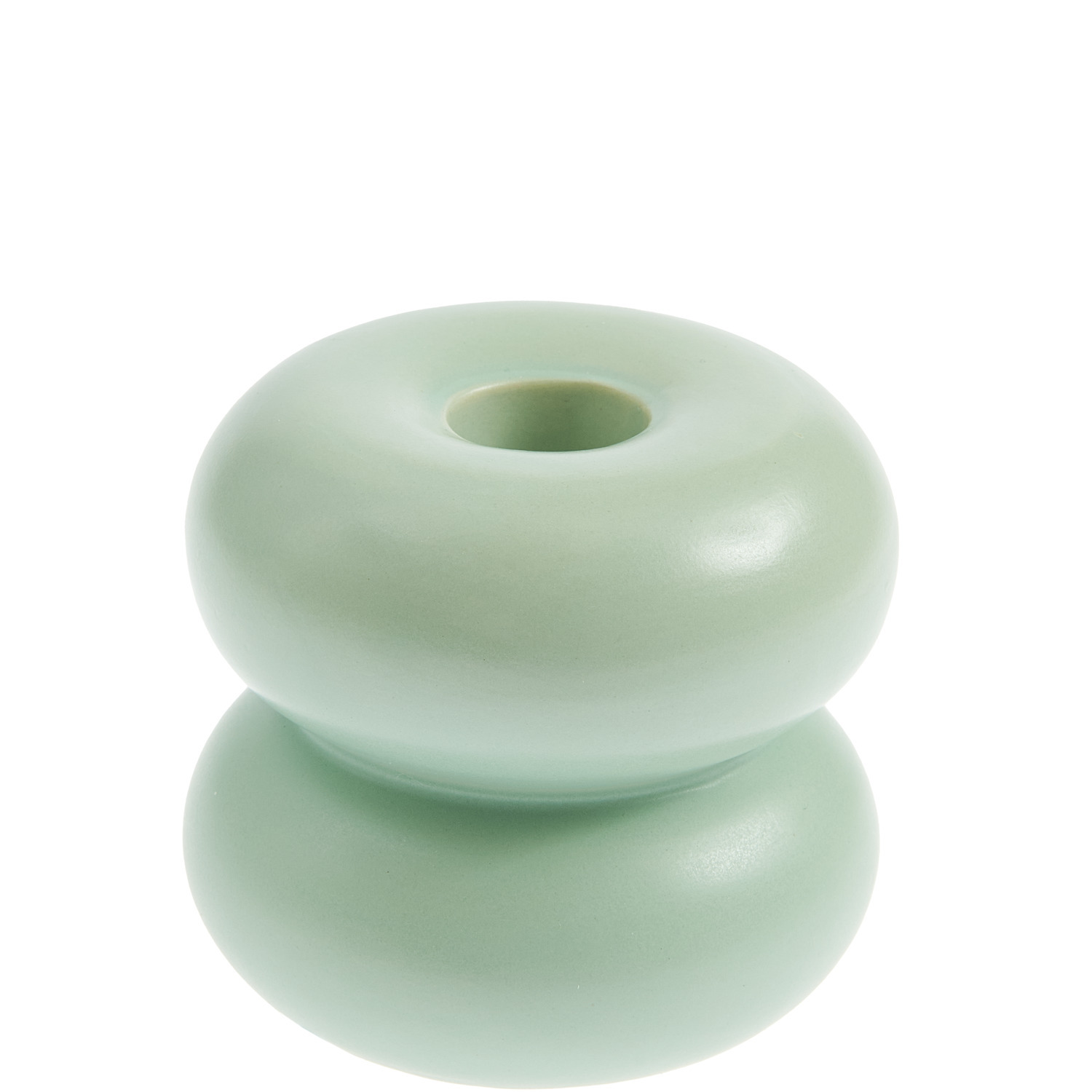 Porzellan Kerzenhalter Ringe in Grüngrau von Rico Design, ideal für stilvolle Dekorationen.