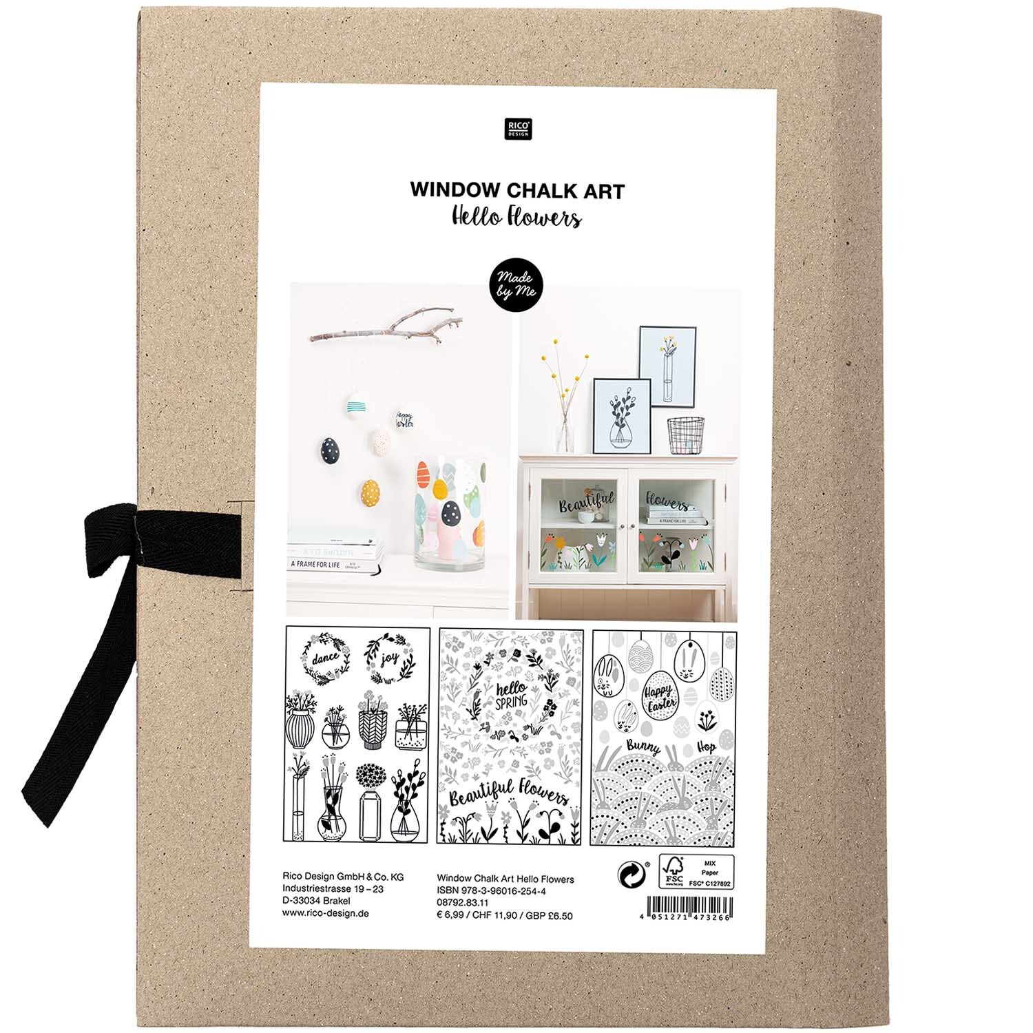 Vorlagenmappe Hello Flowers Fenster- und Glasmalerei mit Kreidestiften von Rico Design