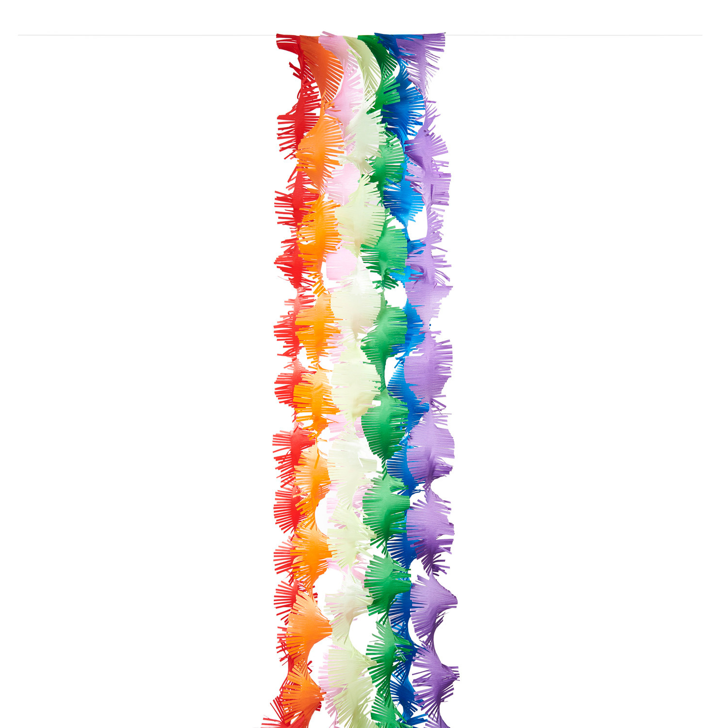 Krepp-Girlande gedreht Regenbogen Klassik Mix, farbenfrohe Deko von Rico Design, 17,5cmx3m.