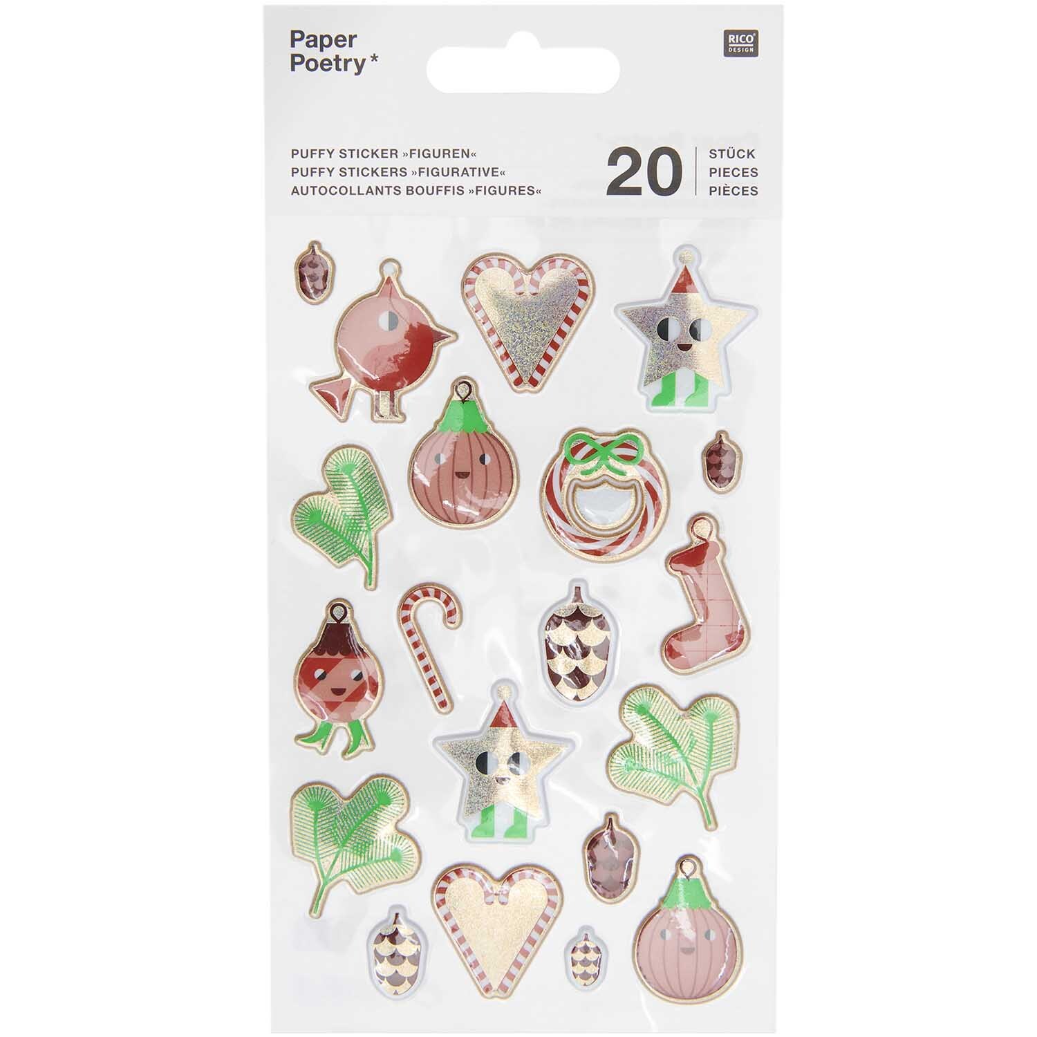 Paper Poetry Puffy Sticker Figuren 20 Stück von Rico Design